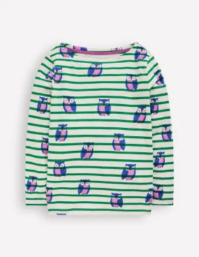 Ella Breton-Ivory/Rich Emerald Owls Low Profile Zipper FadeResistantTechnology