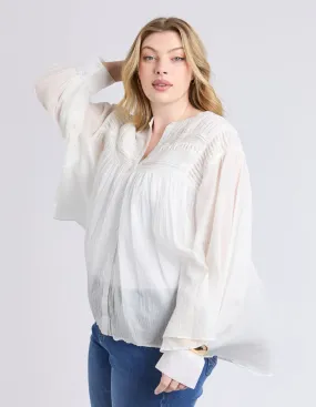 Elm Montana Blouse Marshmallow NonFade Dye MultiFunctional Pocket Placement
