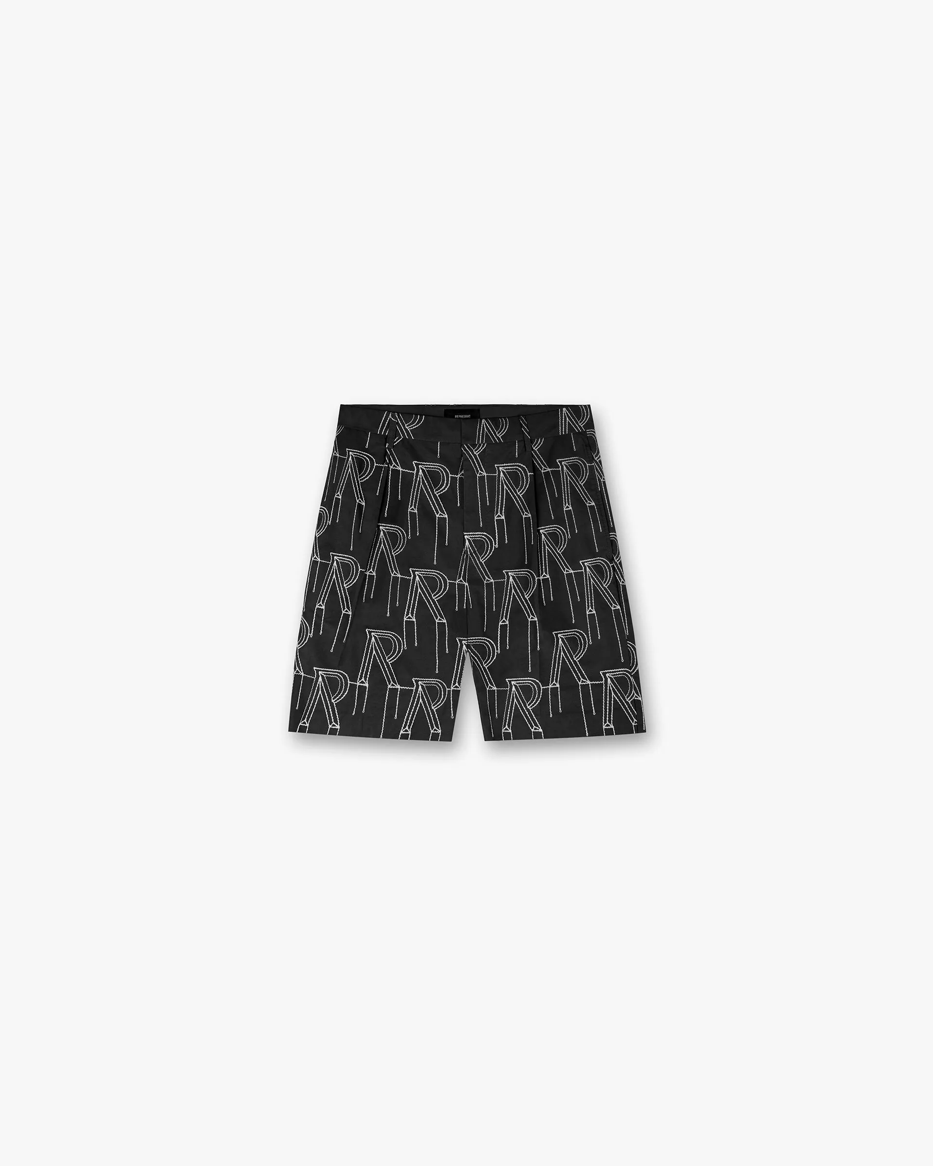 Embroidered Initial Tailored Short - Black Golf shorts Modern Design