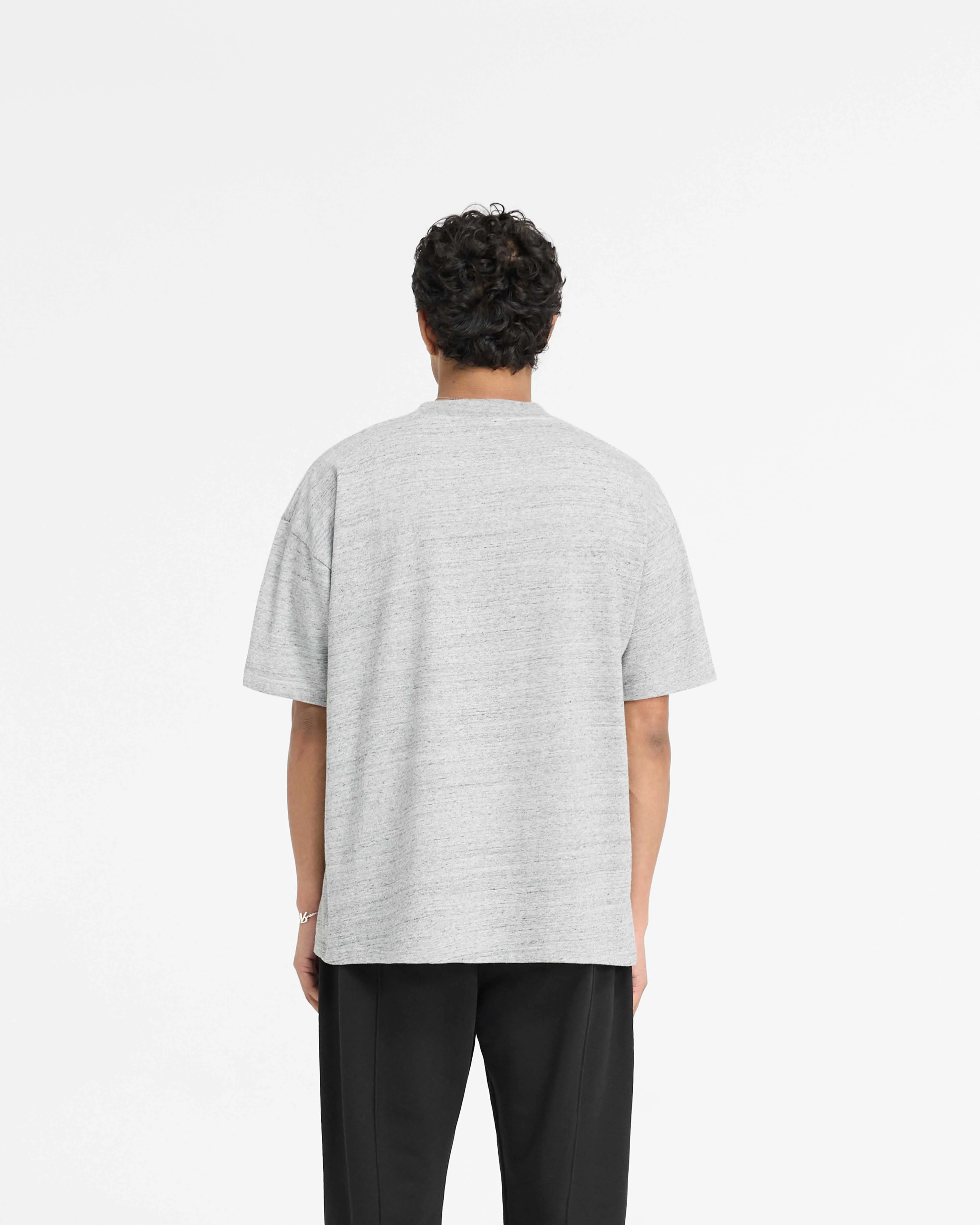 Urban Style Trend England Applique T-Shirt - Grey Marl