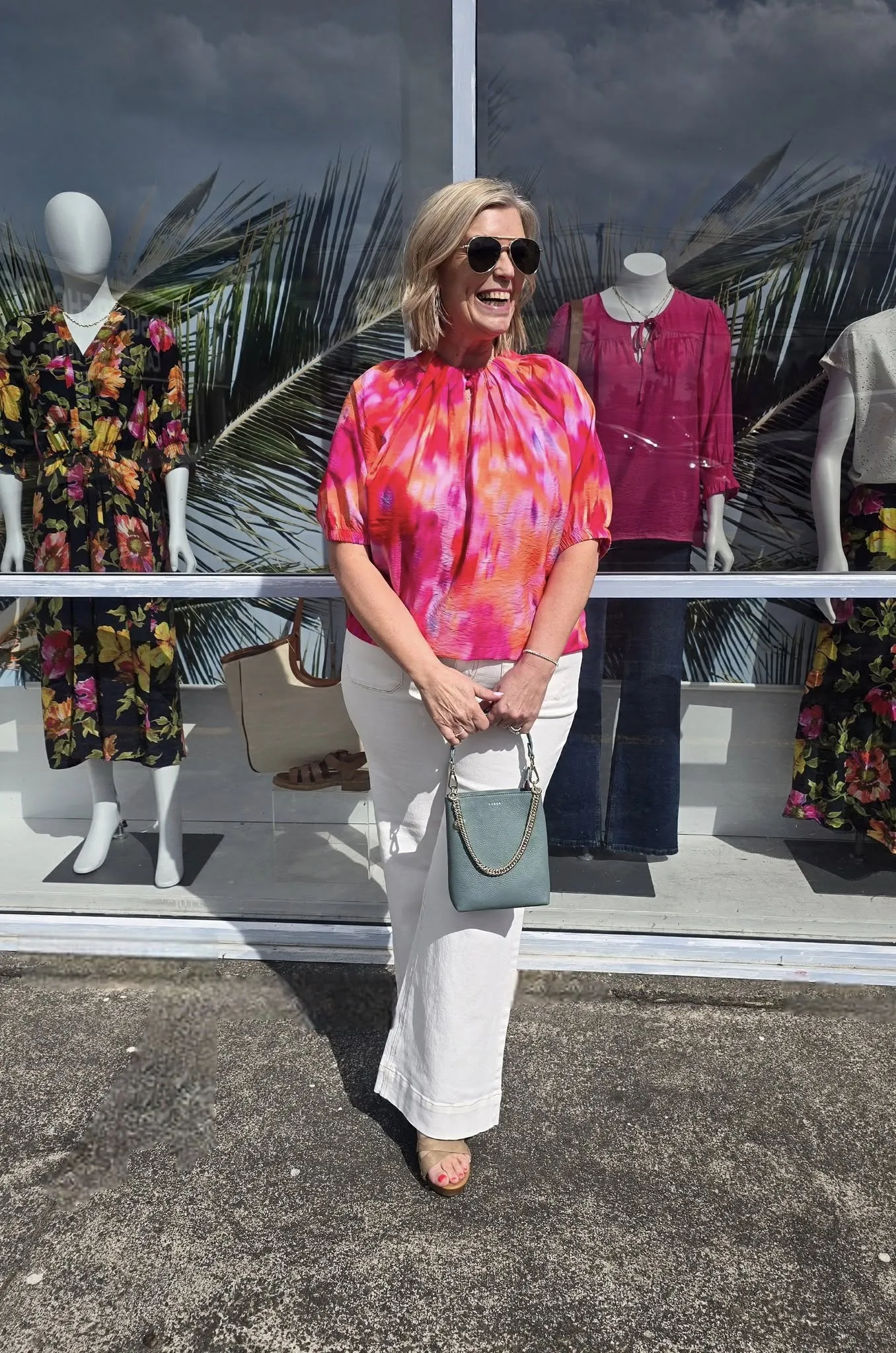 Water Repellent Finish Denim Shirt Betty Basics Joanne Blouse Floral Abstract Print