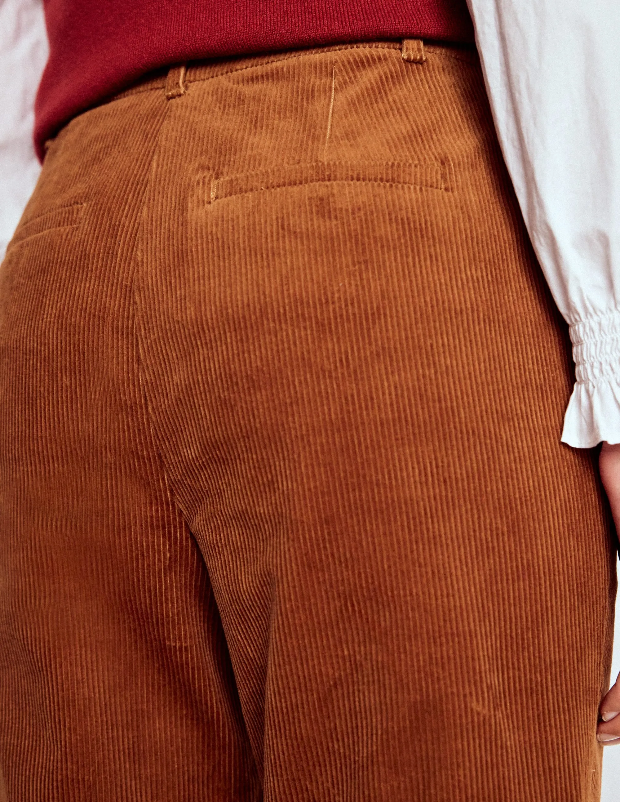 Canonbury Cord Trousers-Ginger Basic Utility FlexibleKnees