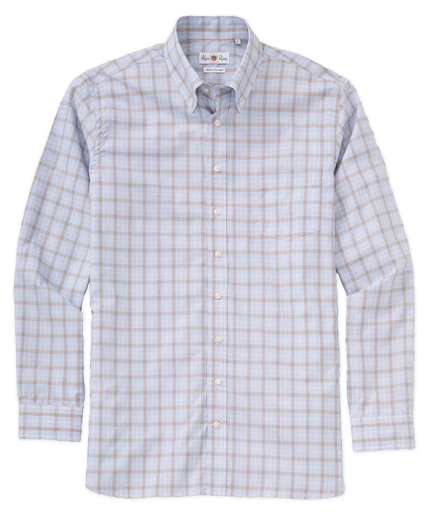 Tattersall Long-Sleeve Sport Shirt Layered Hemline
