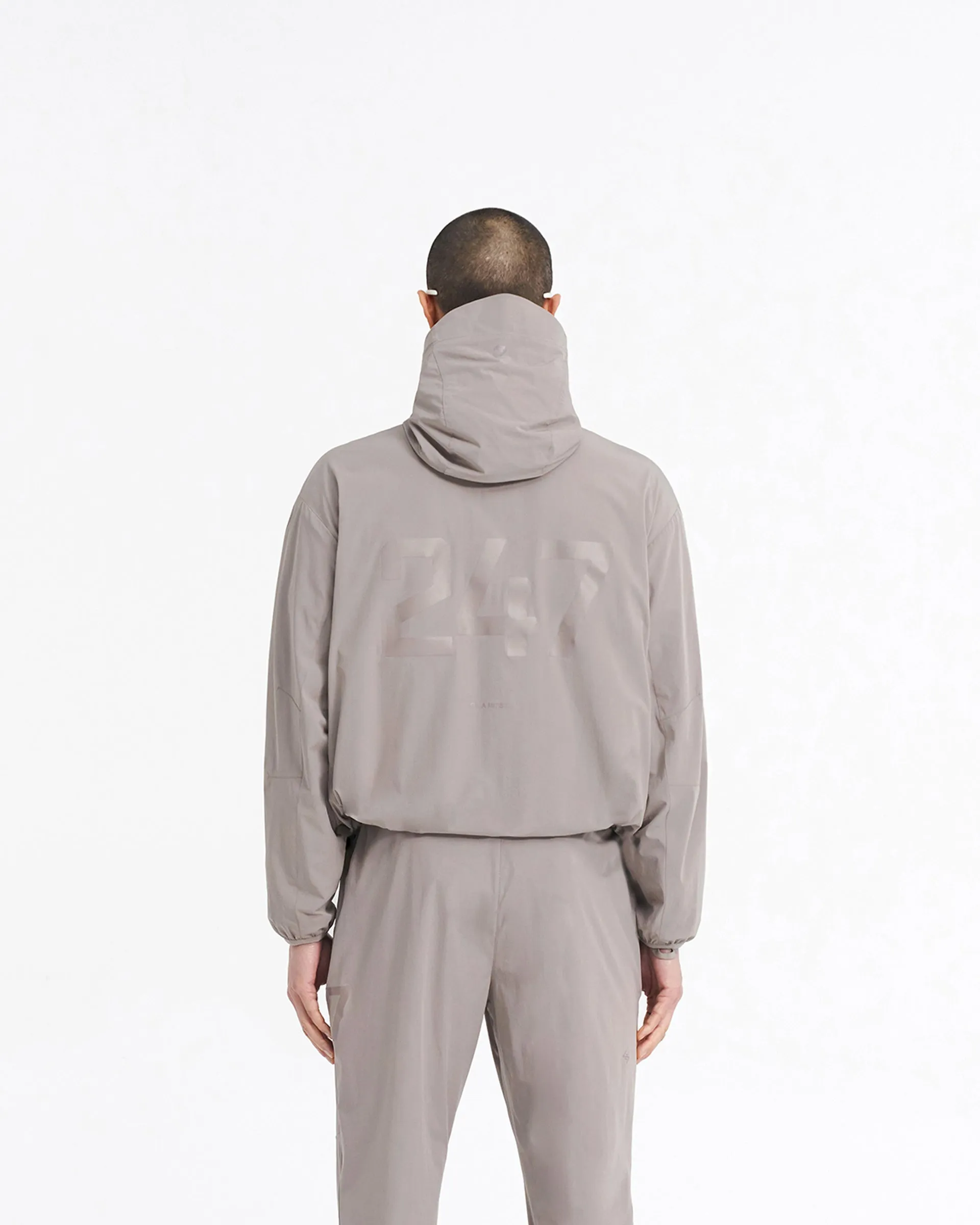 247 Hooded Training Jacket - Cinder Sleek Outdoor Look Snag Free Zipper Technology