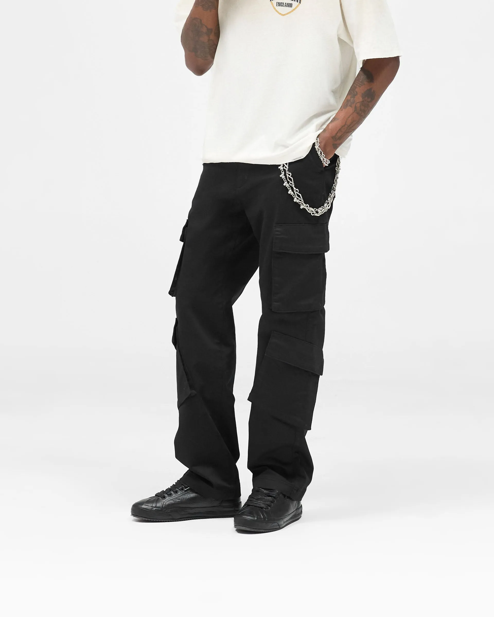 Slim Waist Cargo Pant - Jet Black