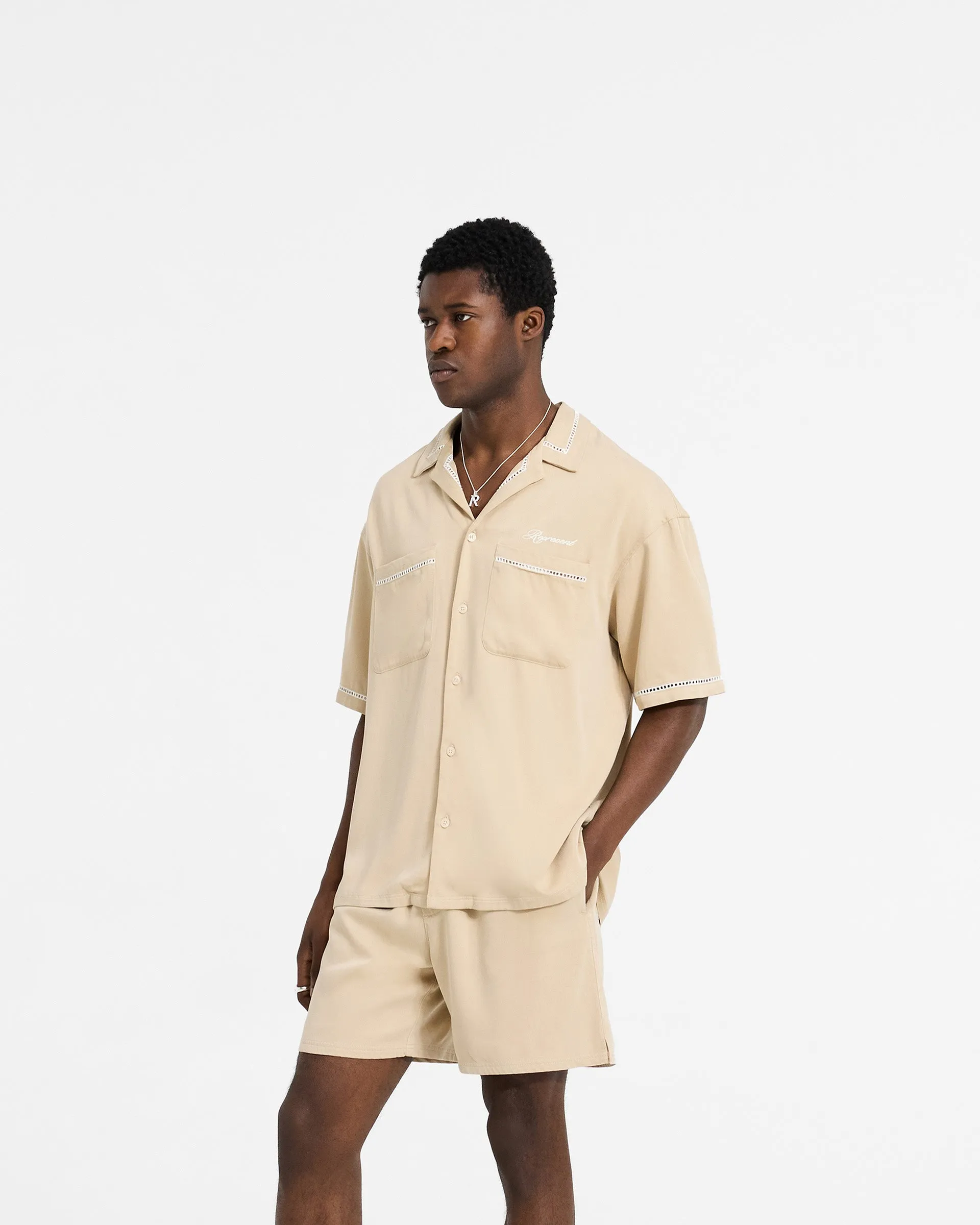 Non Chafe Seams Resort Shirt - Latte