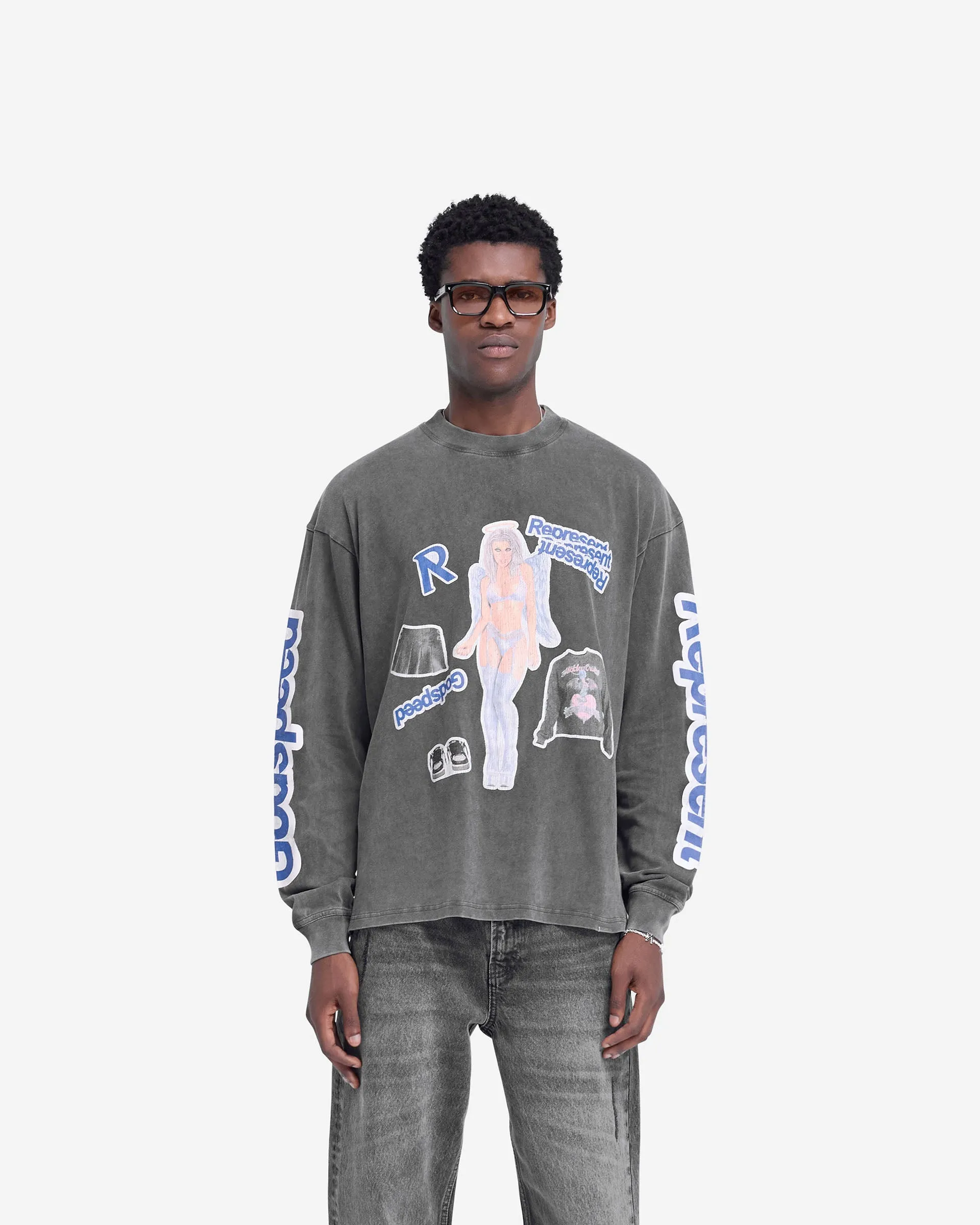 Casual Wear Question Your Innocence Long Sleeve T-Shirt - Vintage Grey