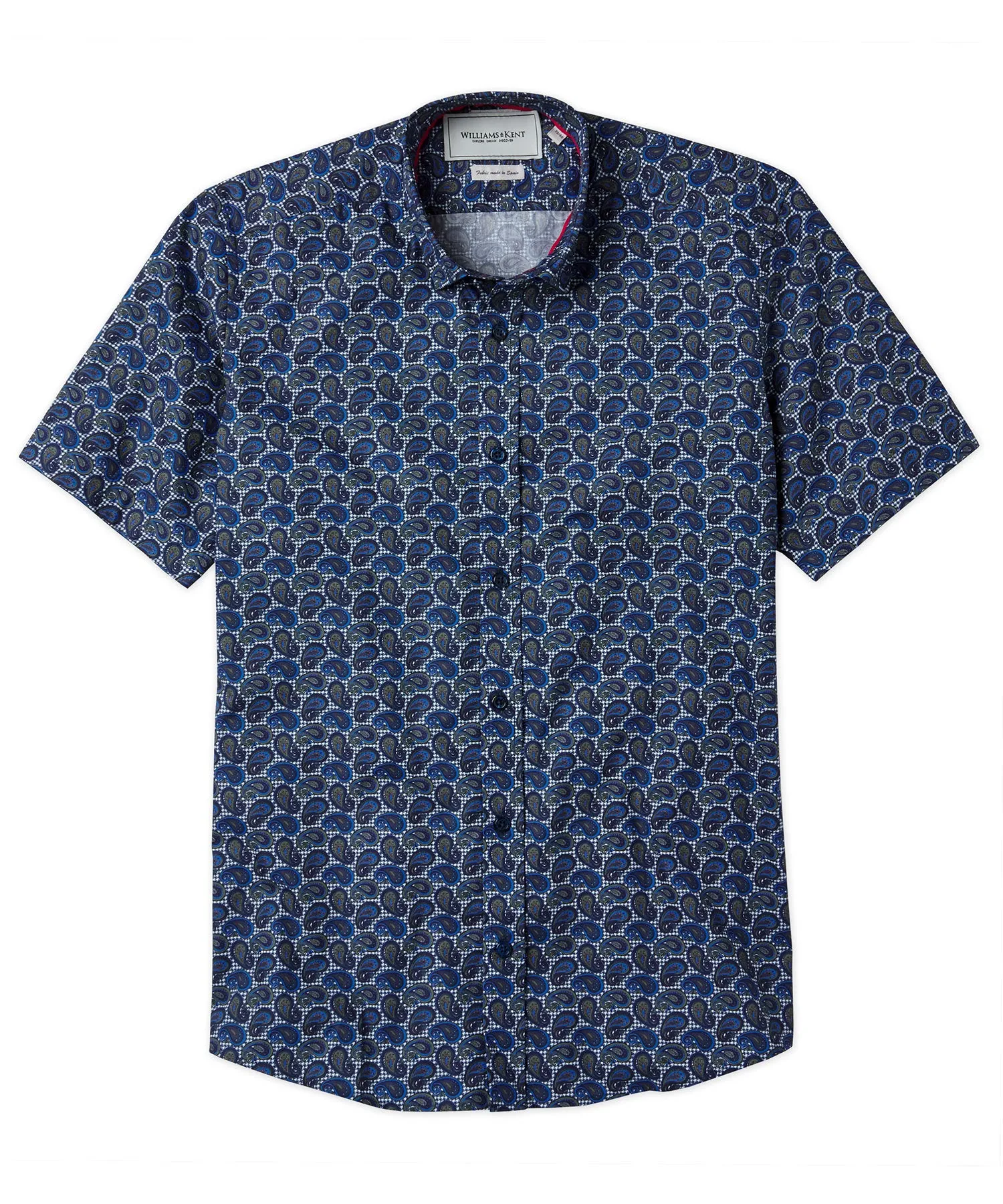 Paisley Print Short-Sleeve Sport Shirt Polished Placket