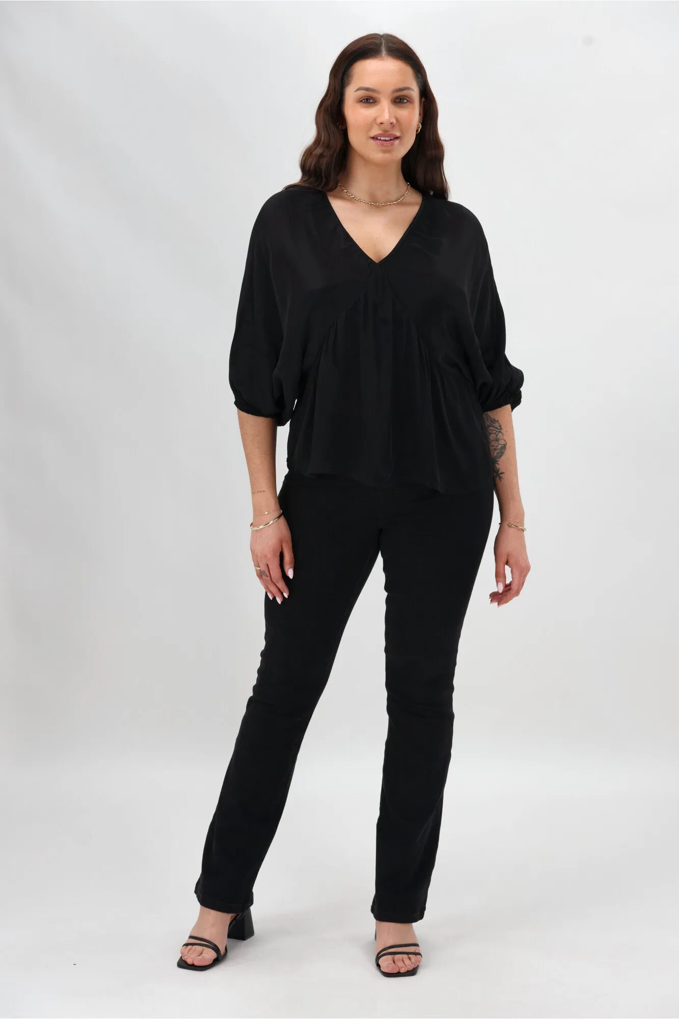 Fade Resistant Treatment Celebrations By Shine On Lorna Blouson Top Black