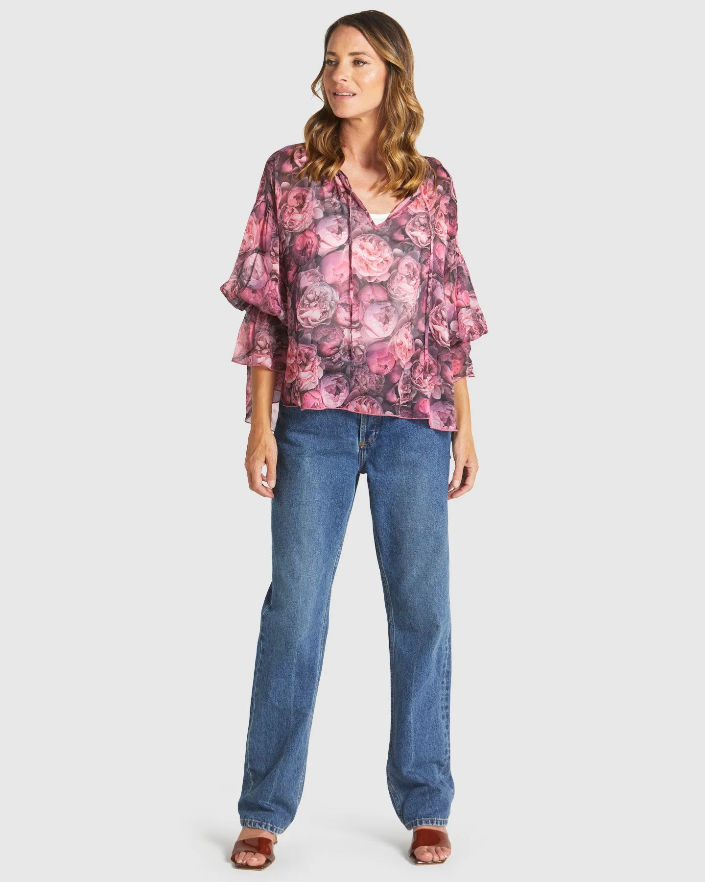 Fate Phenomenon Blouse Peony Light Deflection Fabric Quick-Dry