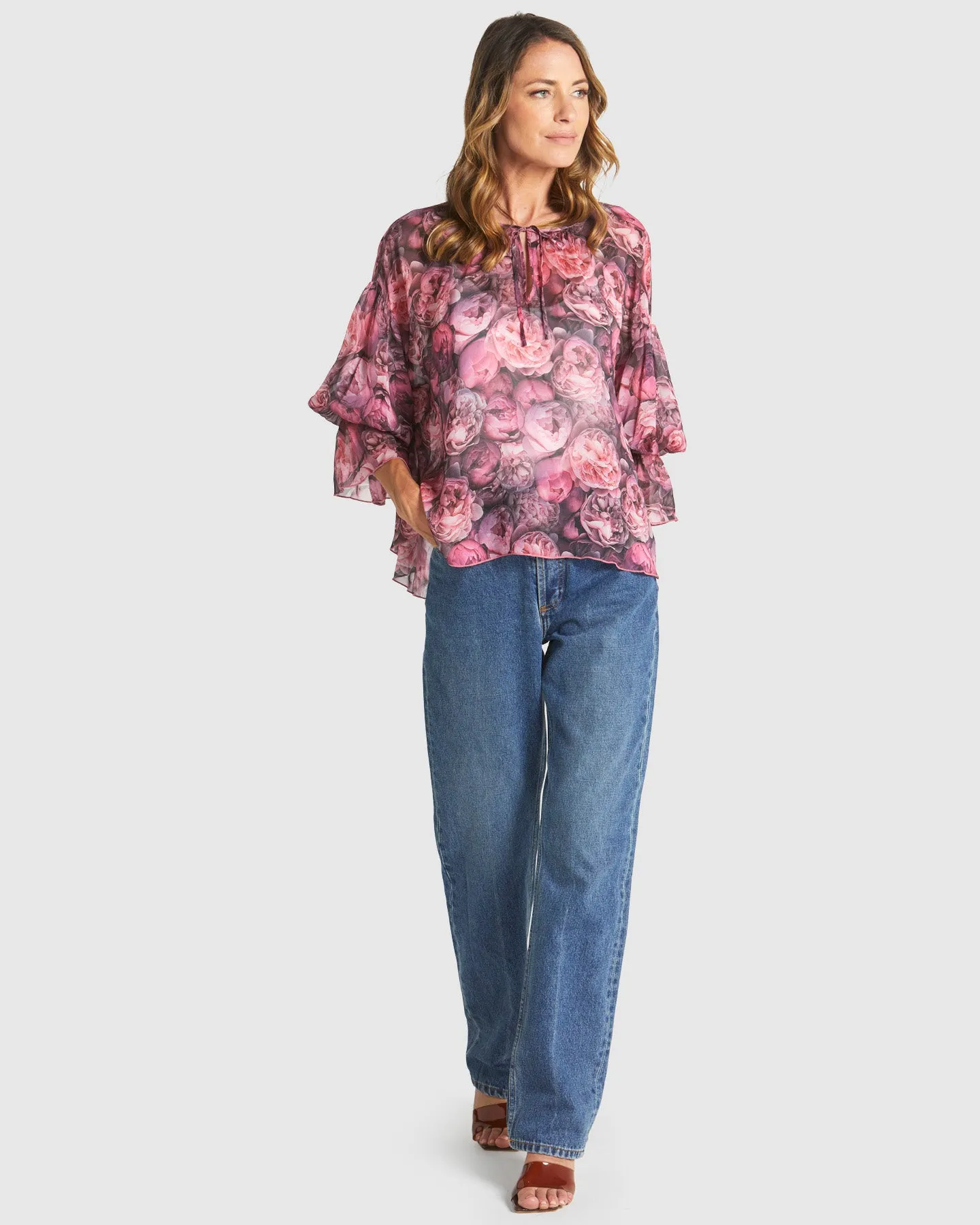 Fate Phenomenon Blouse Peony Layered Ply Construction