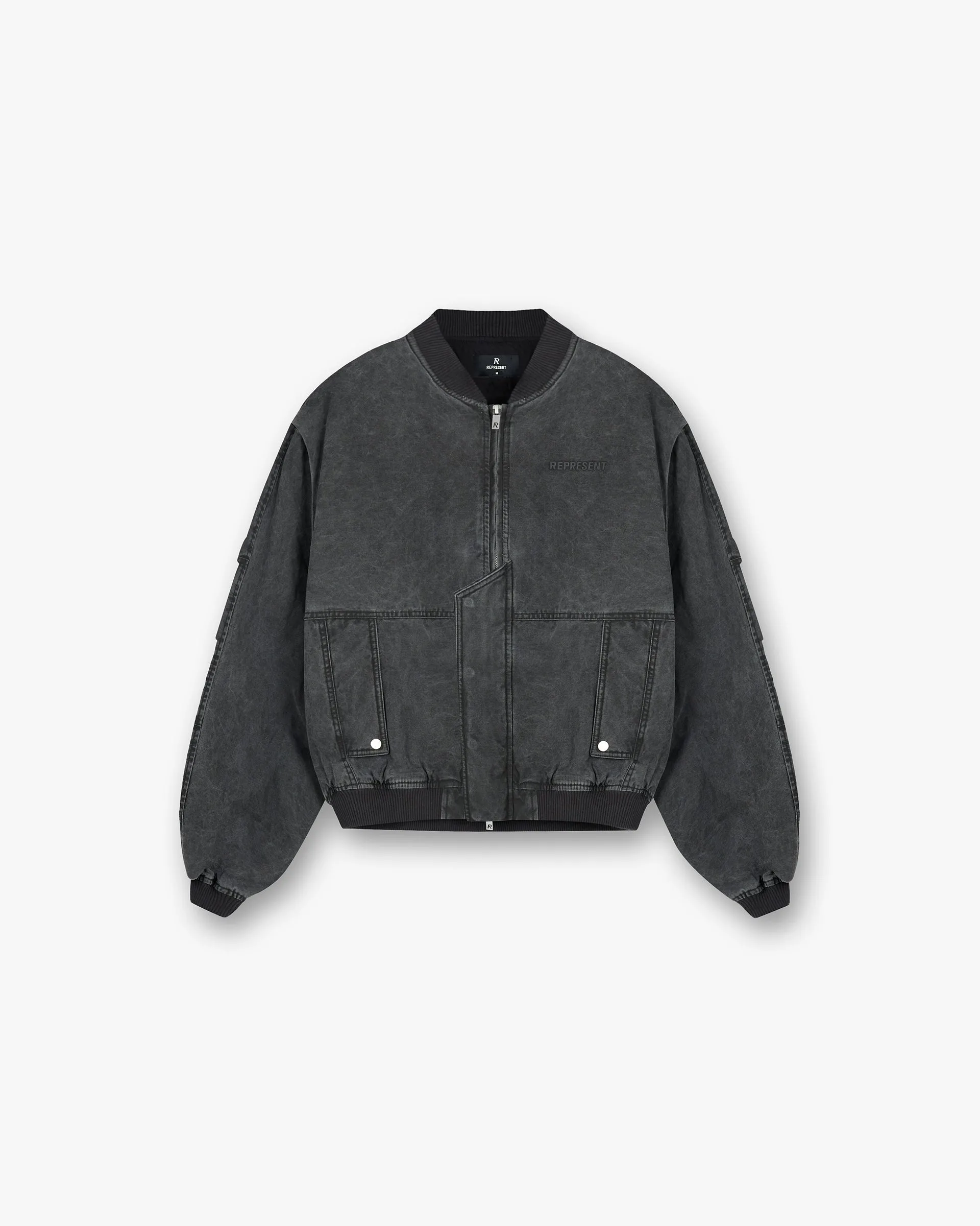 Layered Insulation Heat Trapping Layer Inset Sleeve Bomber - Stained Black