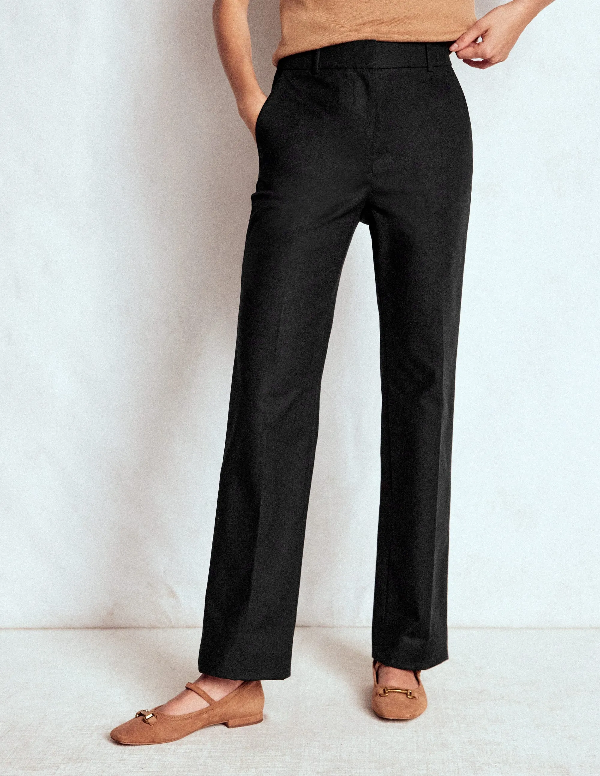 NonSlipGrip Stretchable Wear Full Length Canonbury Trousers-Black