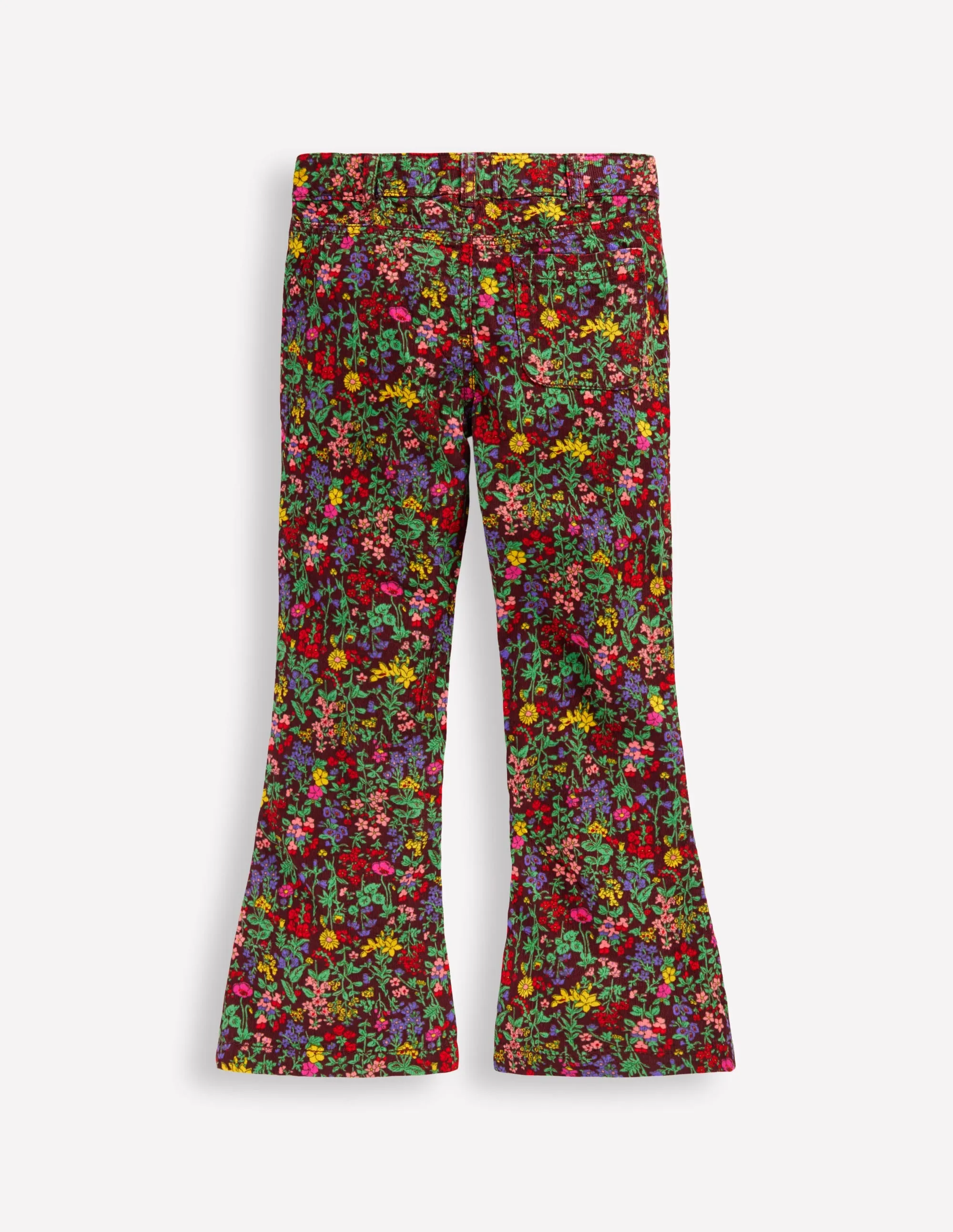 Timeless Appeal Printed Kick Flare Trousers-Chestnut Flower Meadow