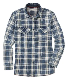 Twill Plaid Long Sleeve Sport Shirt Smooth Finish