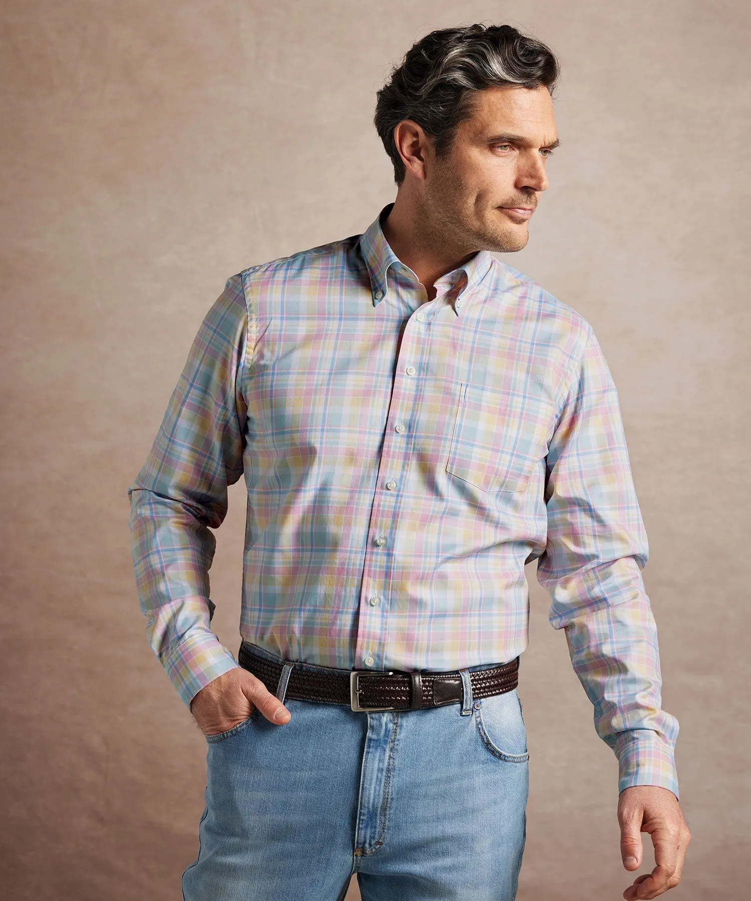 shopping spree Perfect Wear Fleetwood Large Pastel Print Sport Shirt