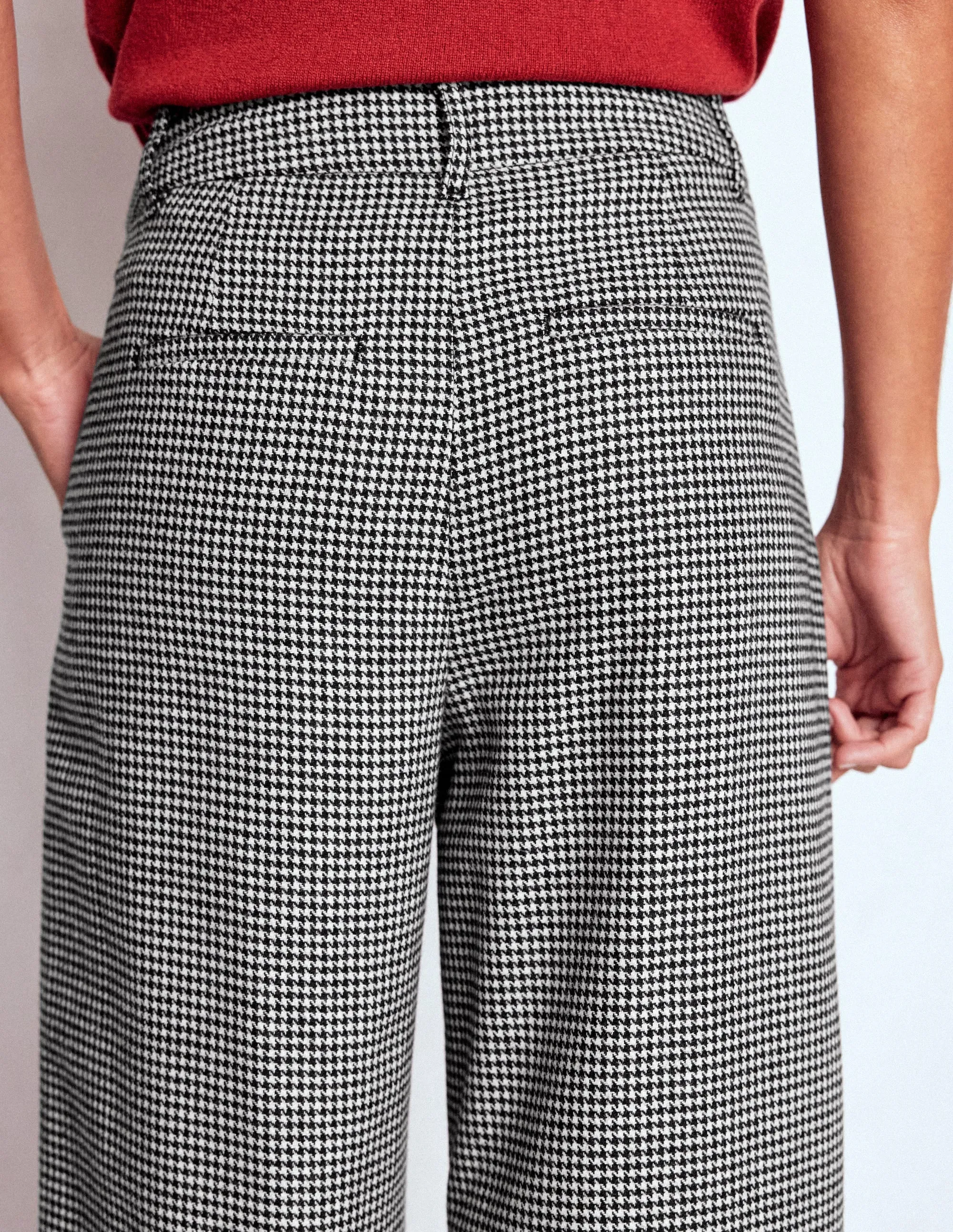 Kensington Wool Trousers-Black and Ivory Puppytooth quick dry Reversible design