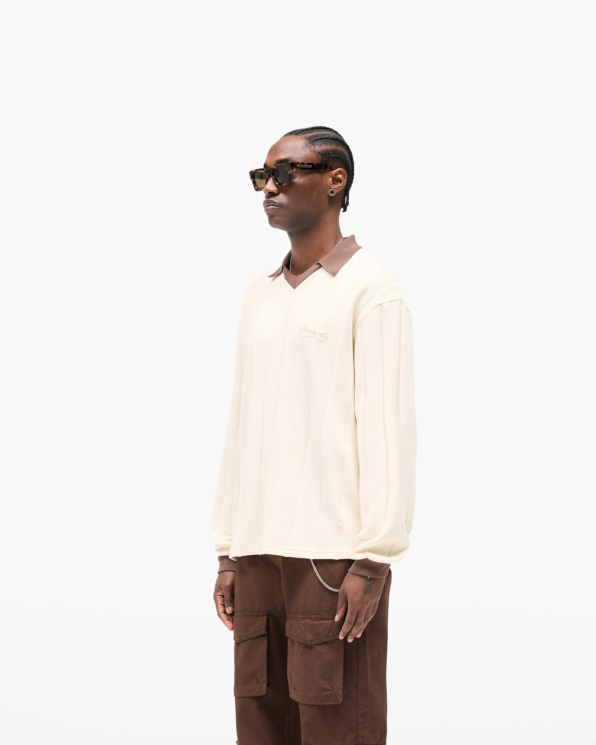 Retro Football Long Sleeve T-Shirt - Shell Minimalistic Wear