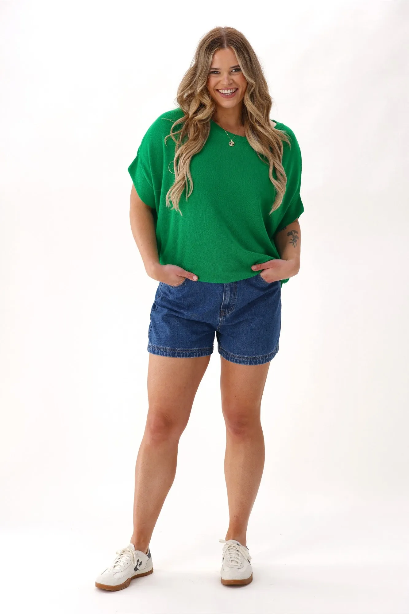 Shine On Label Blaise Slouchy Knit Green Durable Binding