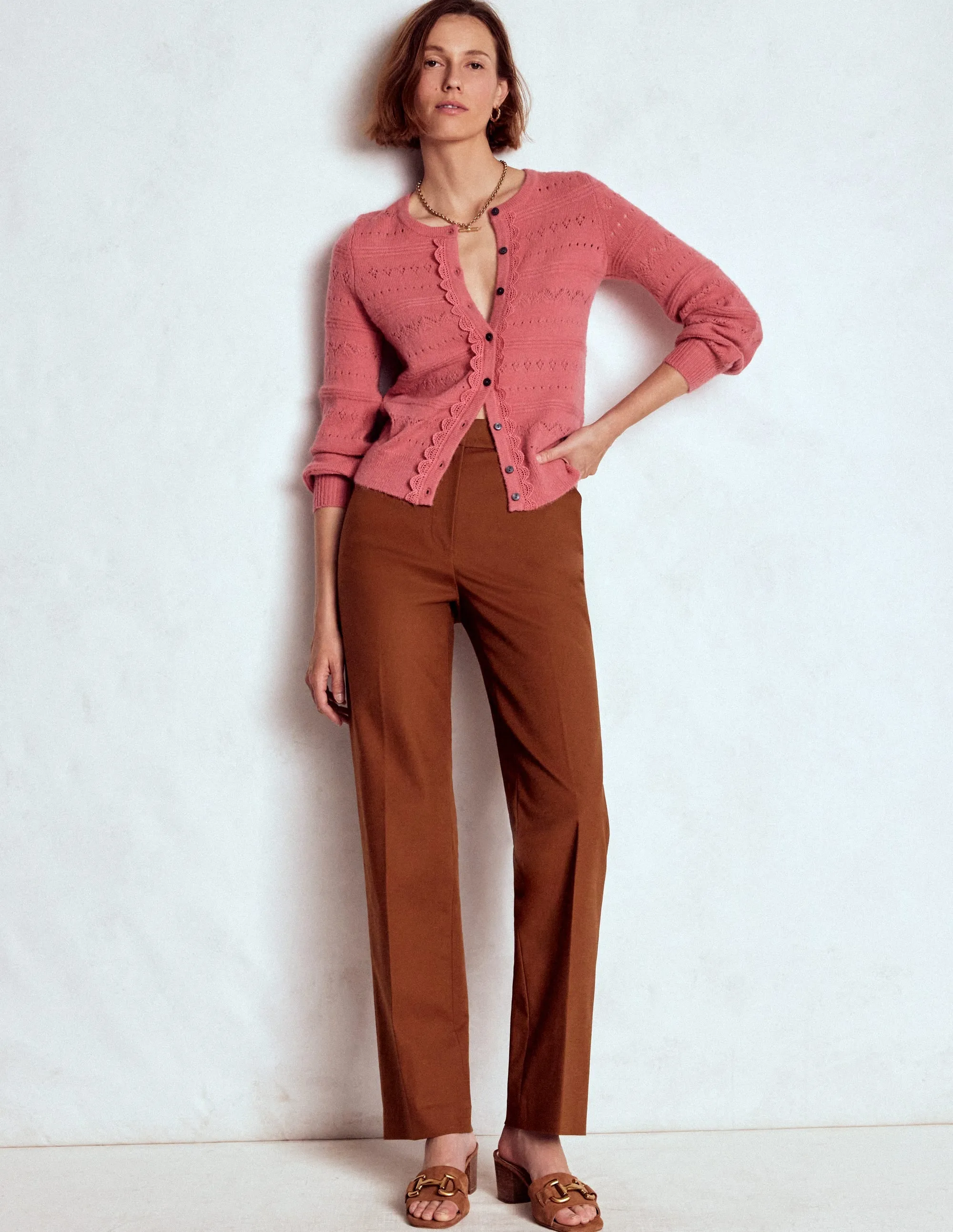 All Season Versatility Move Easy Full Length Canonbury Trousers-Russet