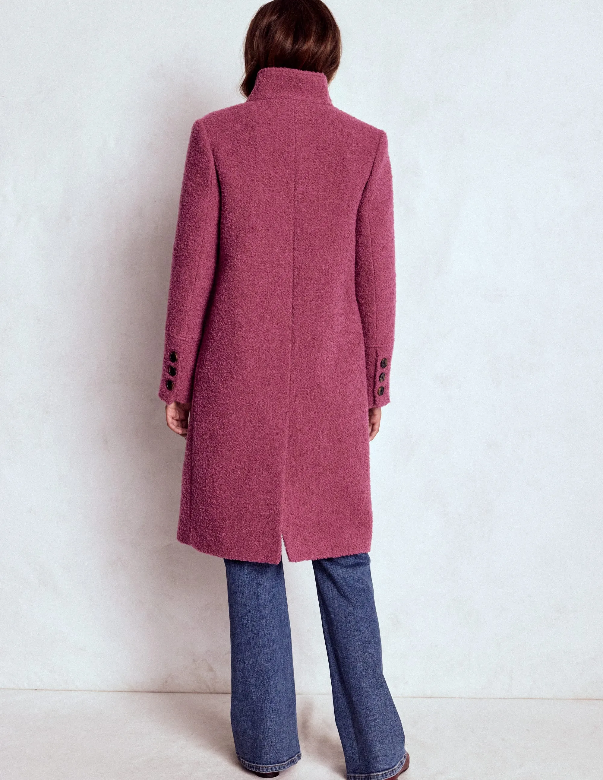 Funnel Neck Coat-Pink Heather Eco Certified Textile