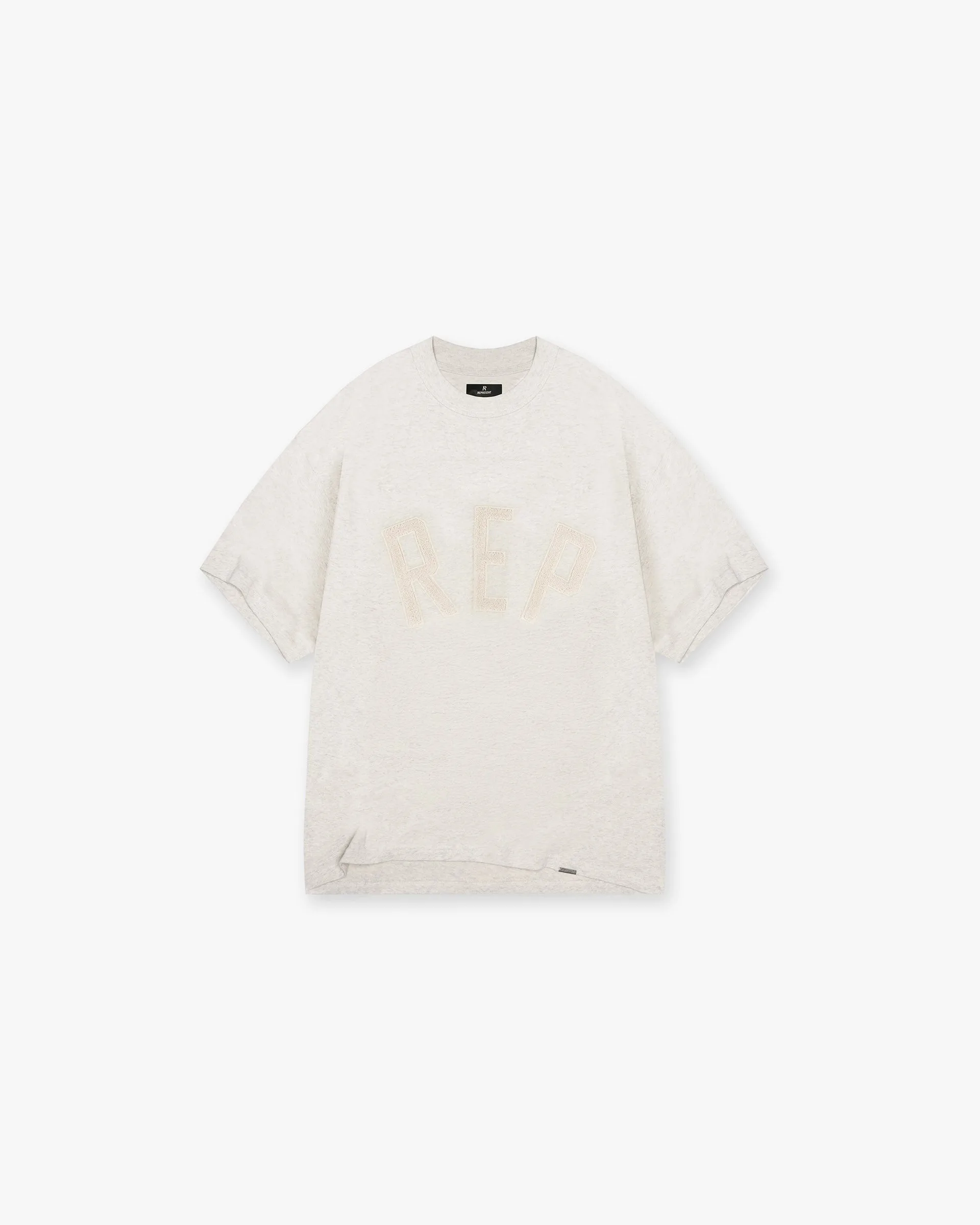 Rep Applique T-Shirt - Cream Marl Recycled Polyester Blend Classic Layer Wear