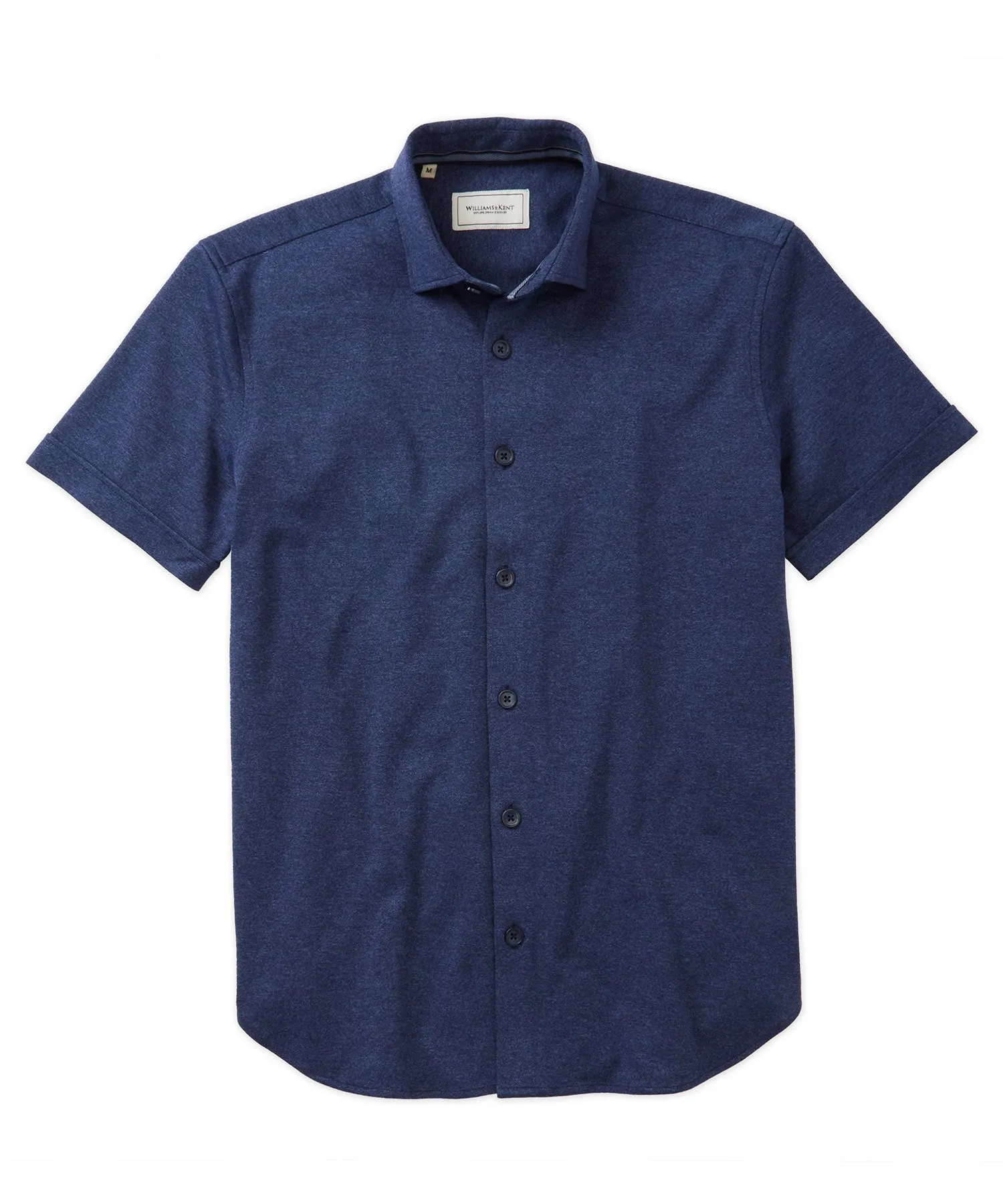 Button-Front Knit Short-Sleeve Sport Shirt Recycled Polyester Blend Urban Edge