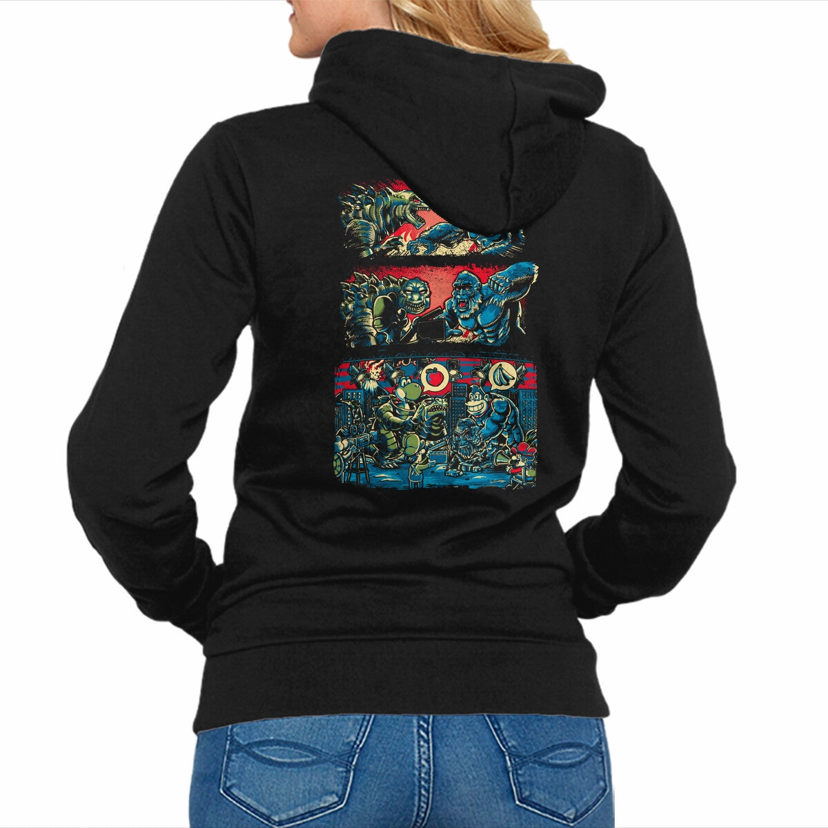 Unique Relaxed Fit Hoodie Gojira And The Mushroom Kingdom