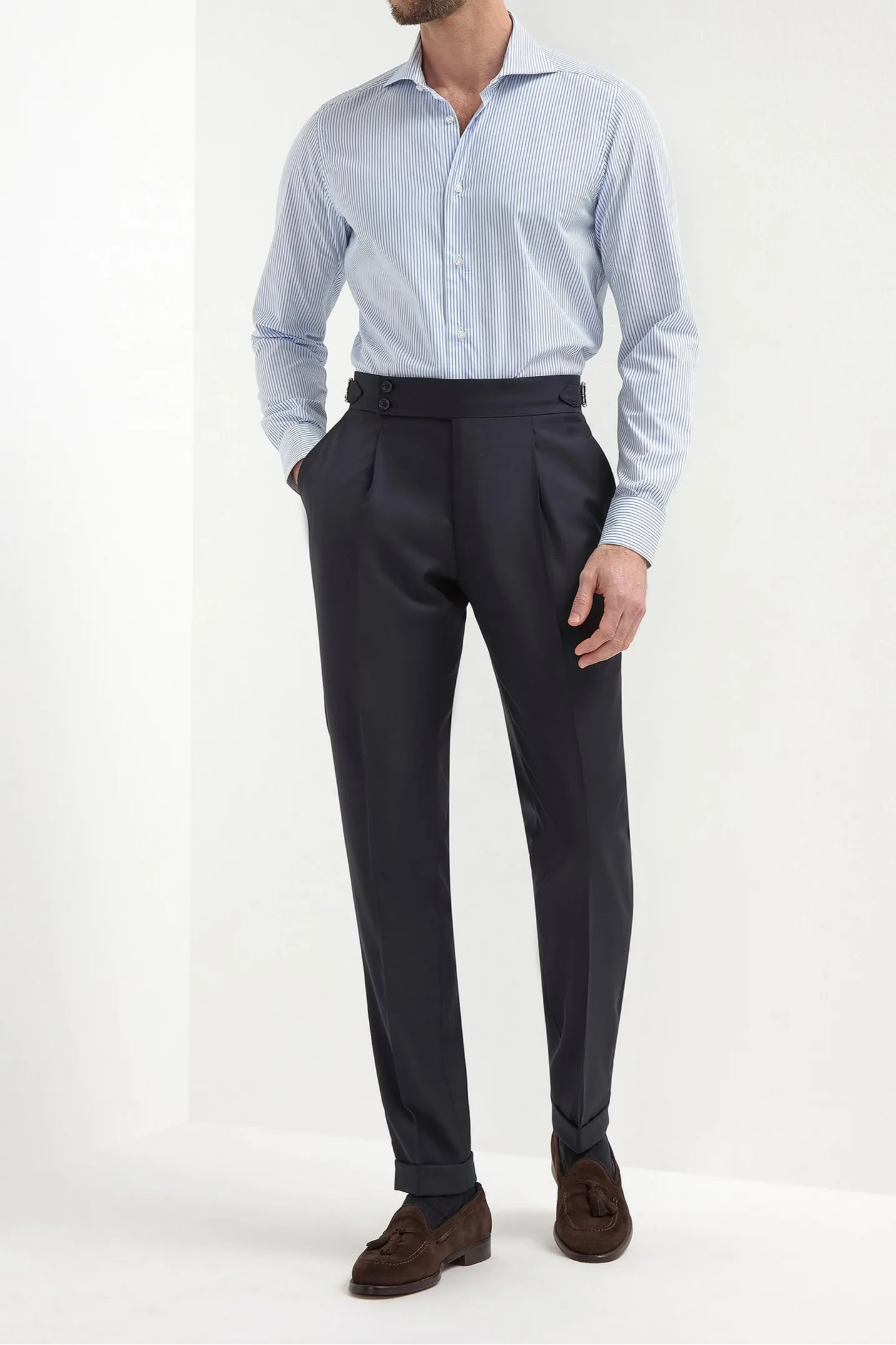 Avio Striped Shirt - Made in Italy FormFitting Cut