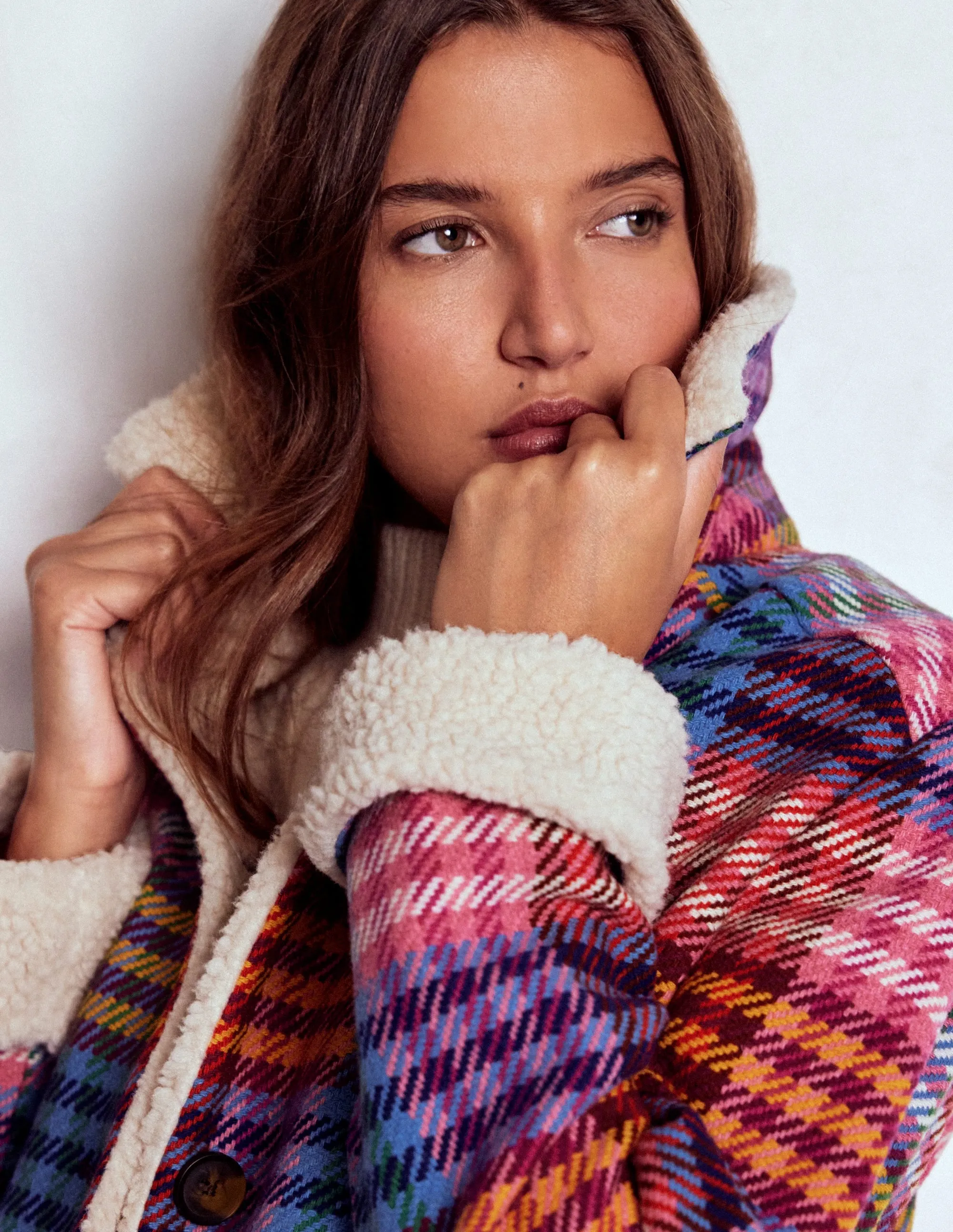 Stirling Check Coat-Rainbow Blanket Multigingham QuickRelease Buckles