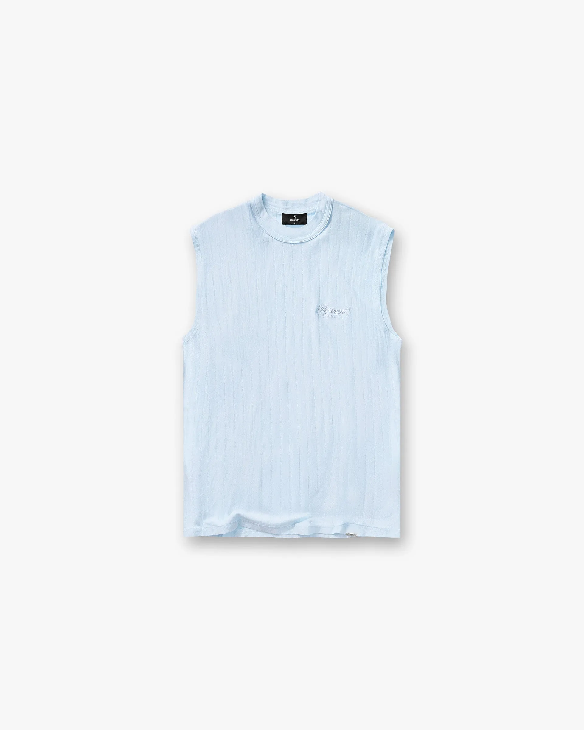 Thermal Regulation Layer Slub Script Tank - Ice Blue
