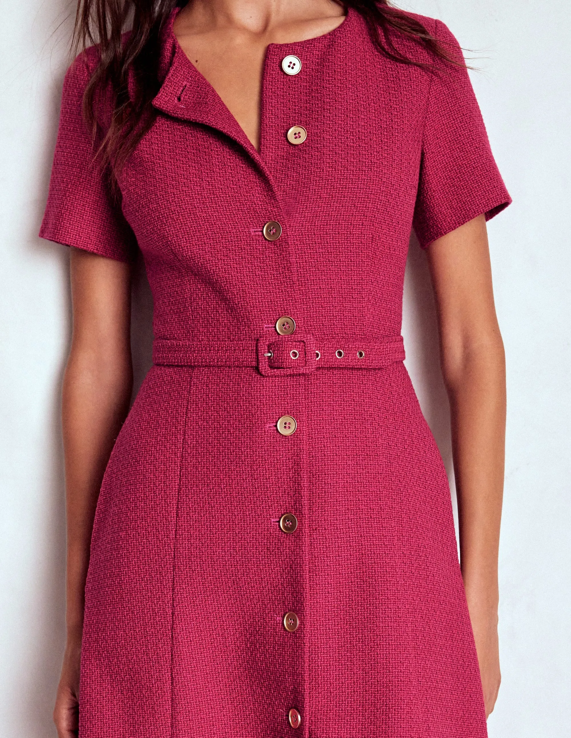 Minimalist Fit Charlotte Cotton Midi Dress-Bright Cherry