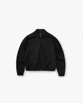 Zip Up Wool Overshirt - Jet Black Casual Friday