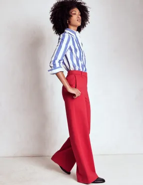 Belgravia Ponte Trousers-Carmine Red Feminine Cut Timeless Appeal
