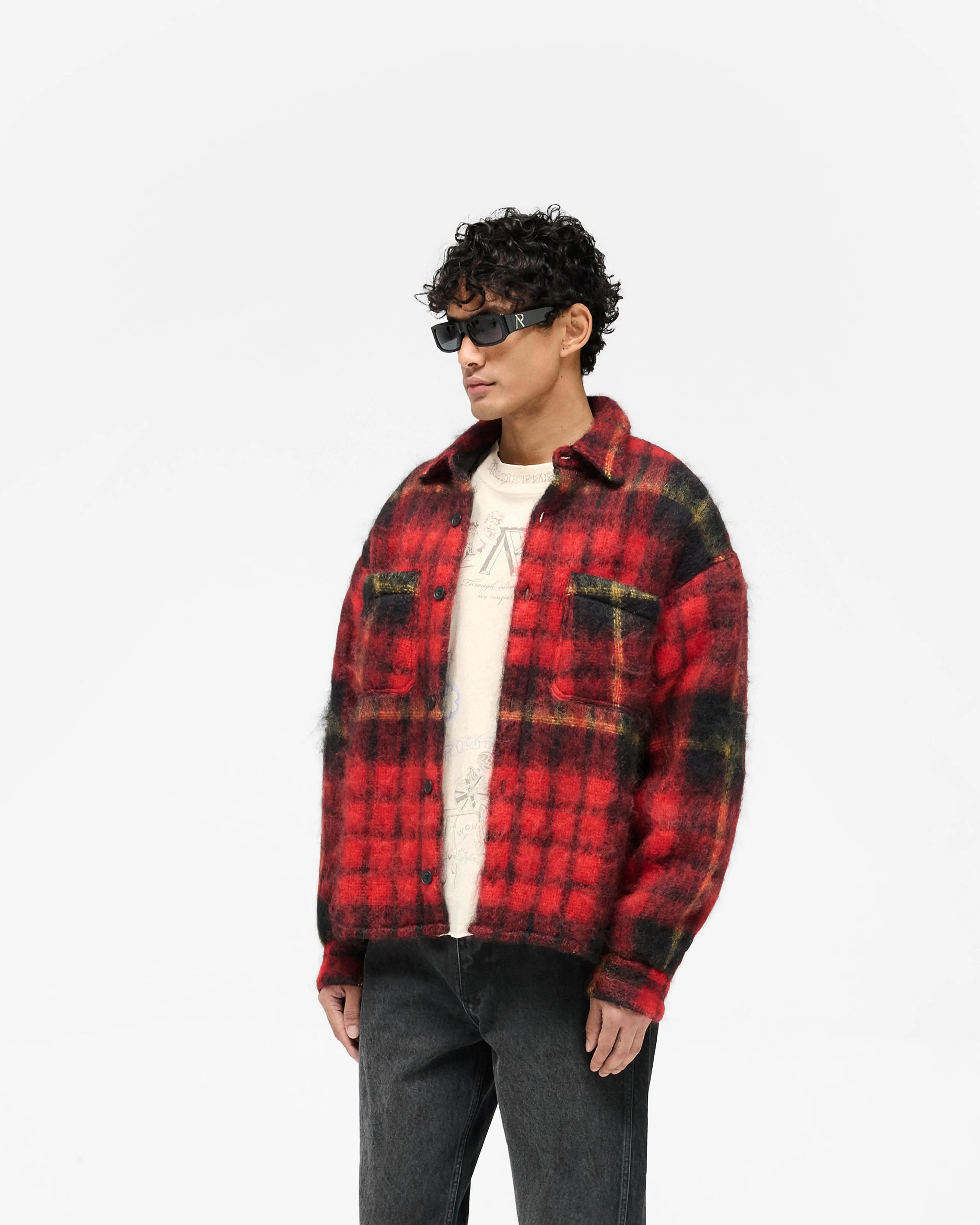 Mohair Overshirt - Red Check Team Building