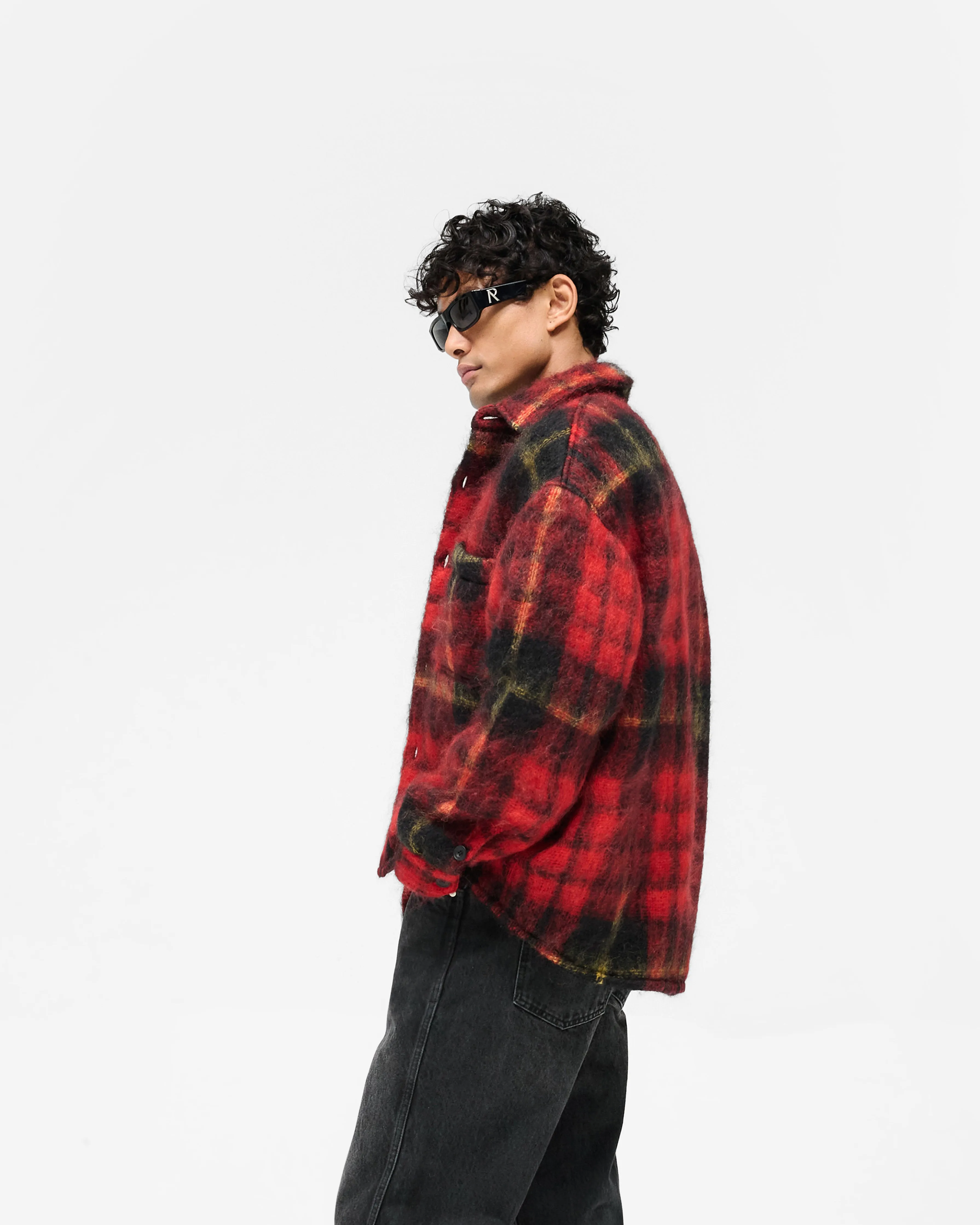 Easy Comfort Mohair Overshirt - Red Check