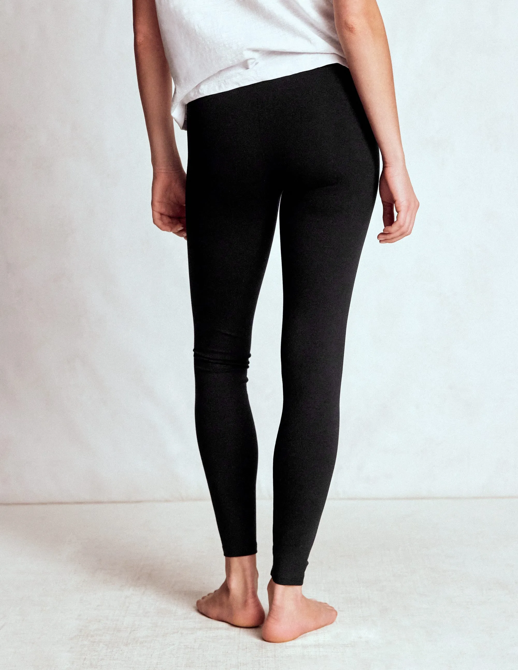 High Rise Jersey Leggings-Black Casual Active Wear