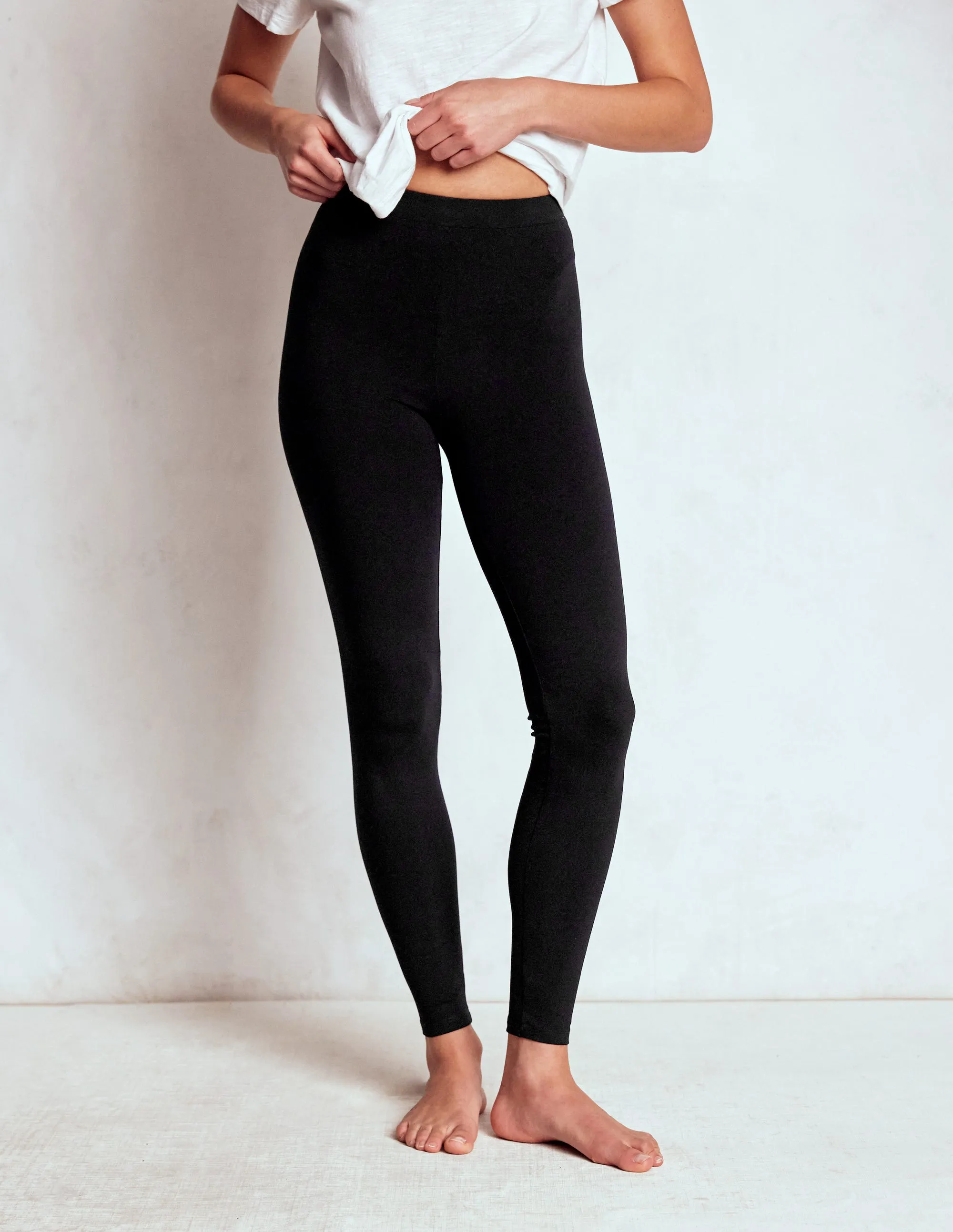 High Rise Jersey Leggings-Black Four Way Stretch Street Utility