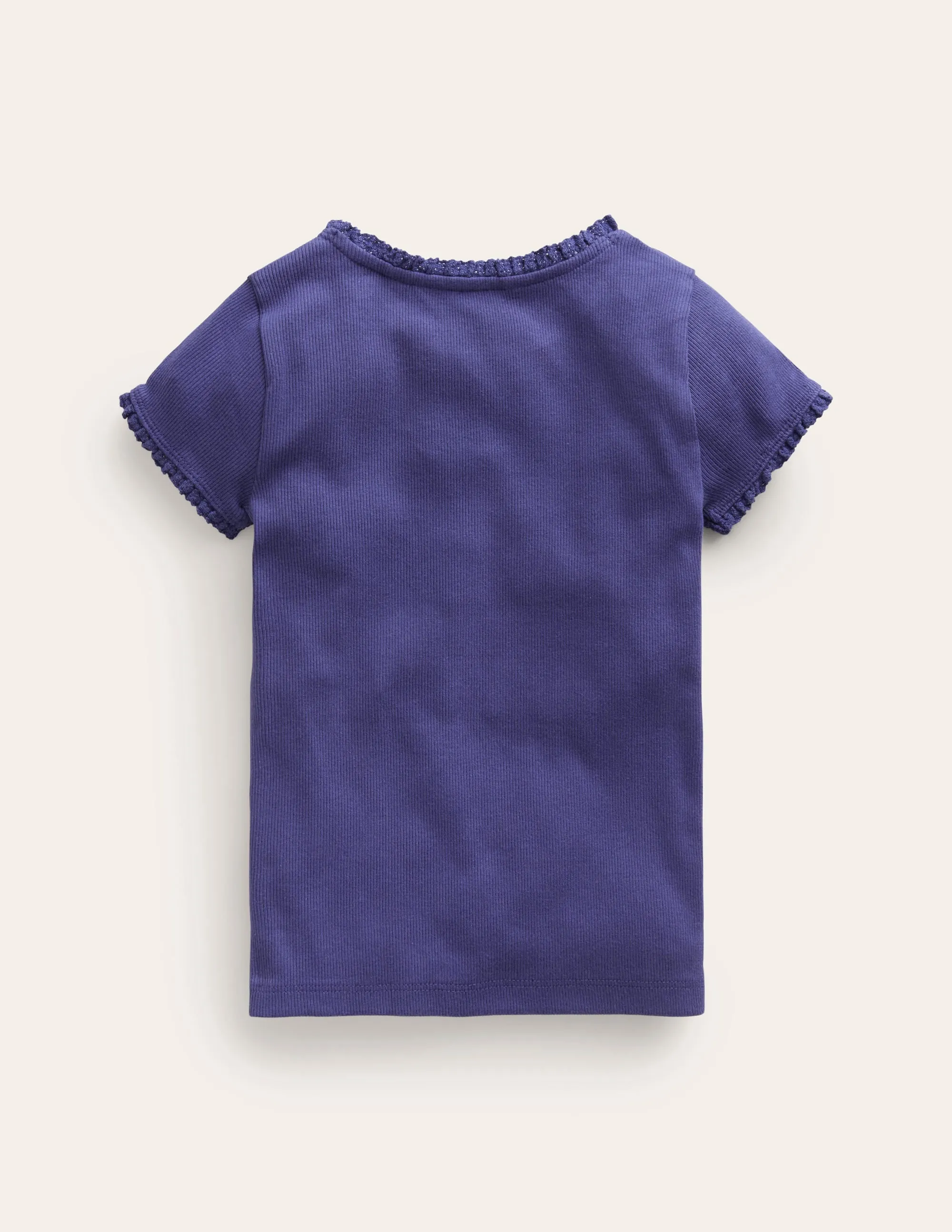 Short Sleeve Ribbed T-shirt-Starboard Blue FlexibleCuffs NonRestrictive Cut