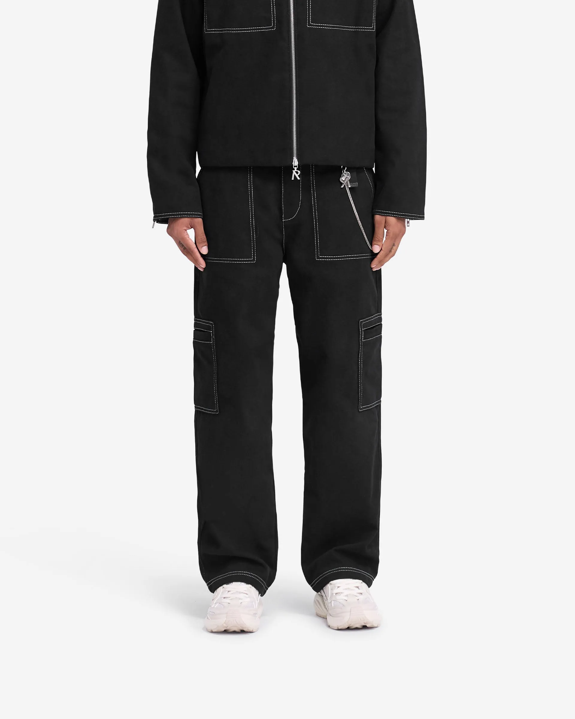No Fuss Fit Contrast Stitch Pant - Jet Black