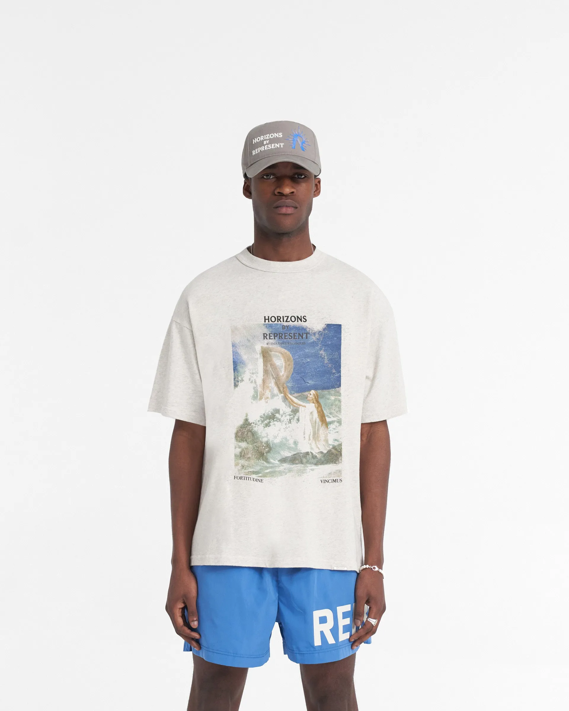 Cozy Wearable Garment Dyed Higher Truth T-Shirt - Cream Marl