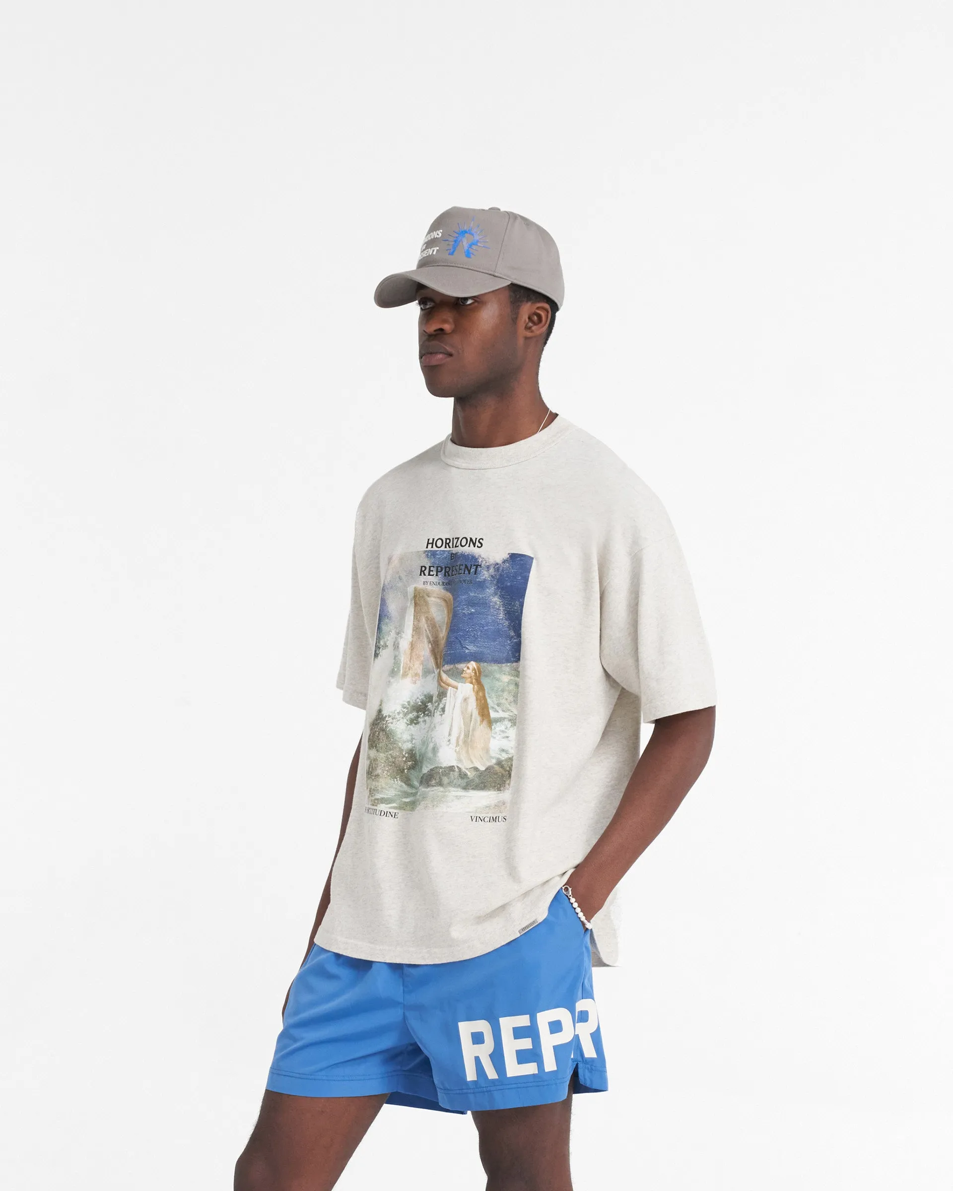 Higher Truth T-Shirt - Cream Marl sporty and comfortable informal gathering