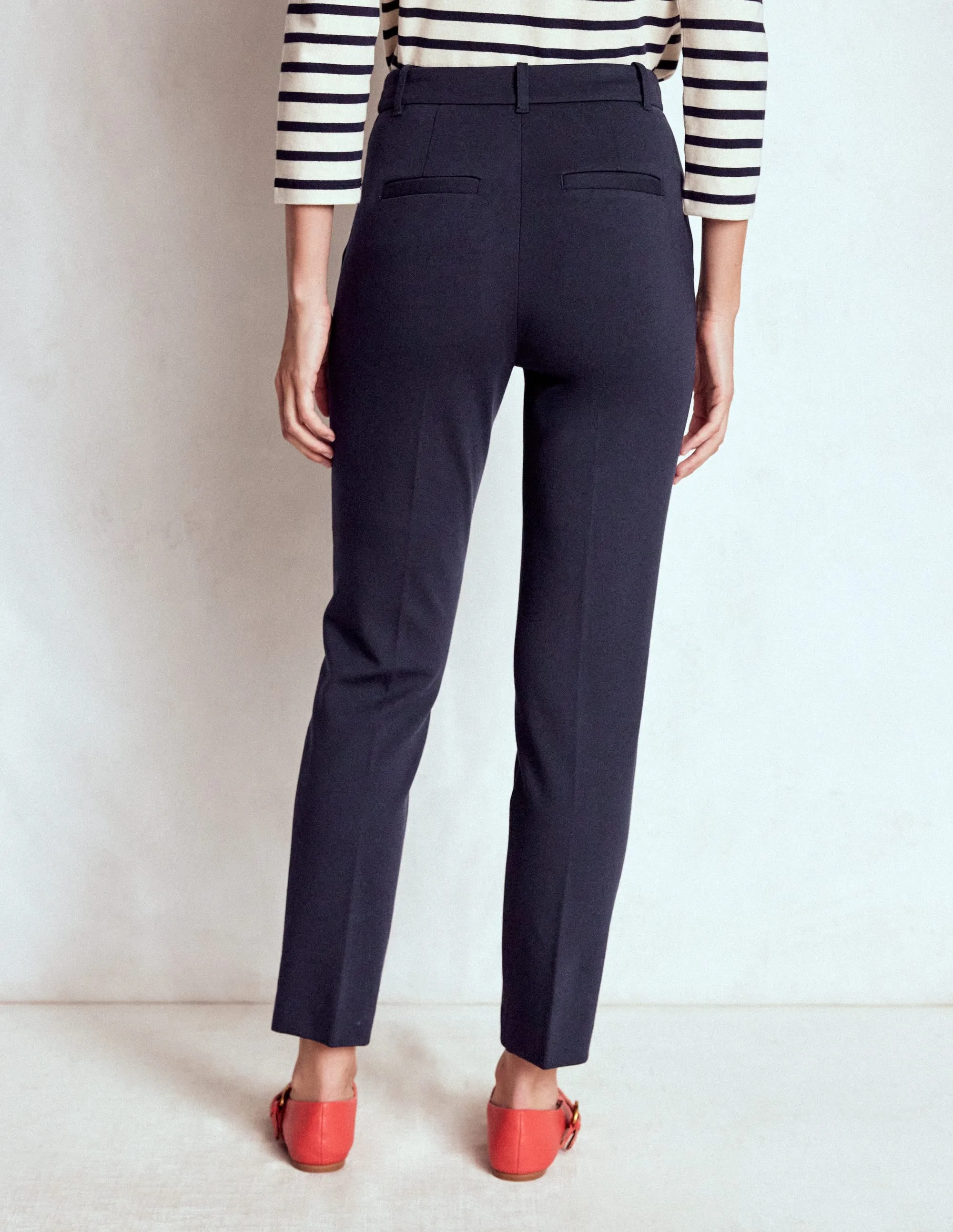 Highgate Ponte Trousers-Navy WrinkleResistantMaterial Moisture Wicking Technology