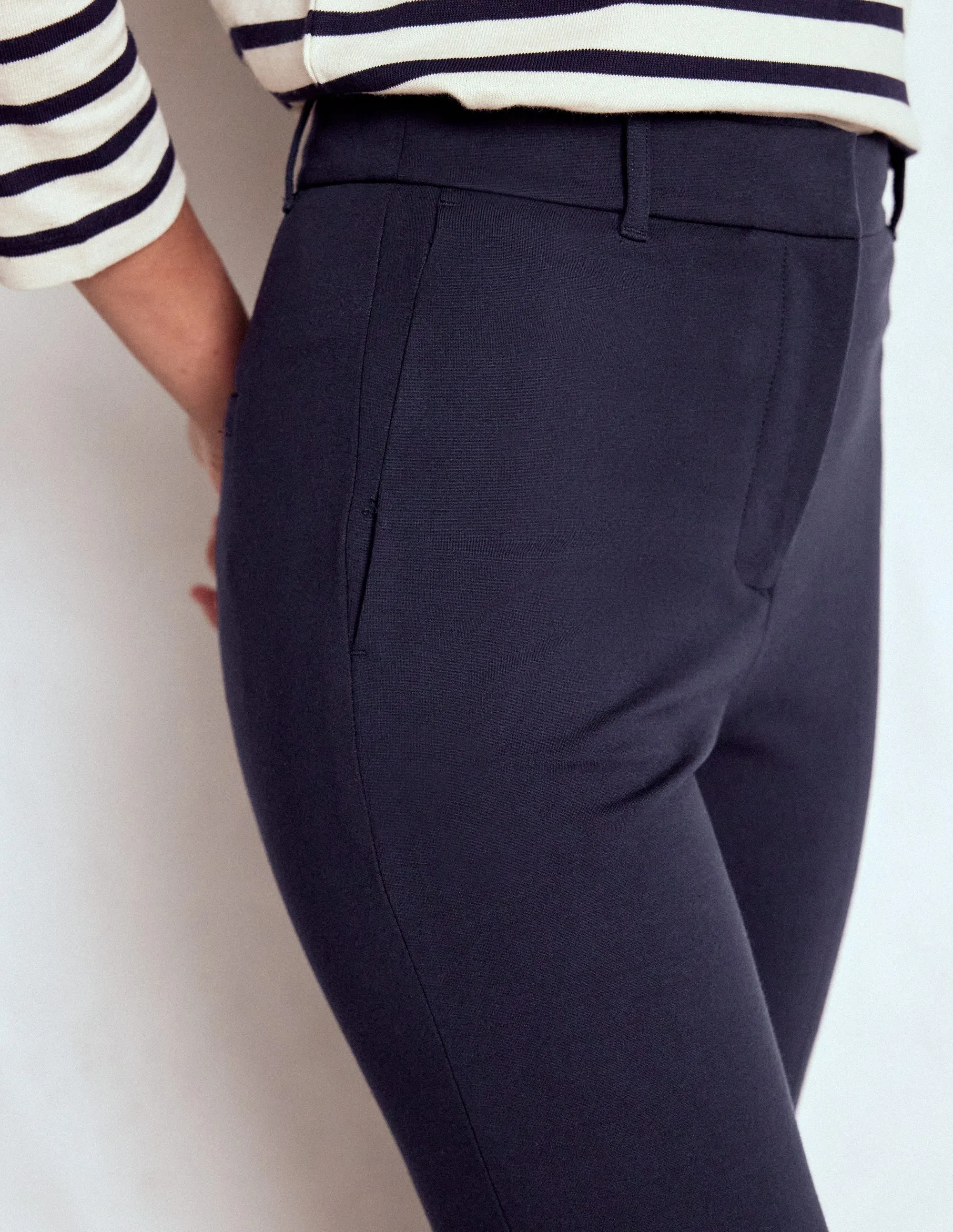 Highgate Ponte Trousers-Navy Quick Layering Trendy Look