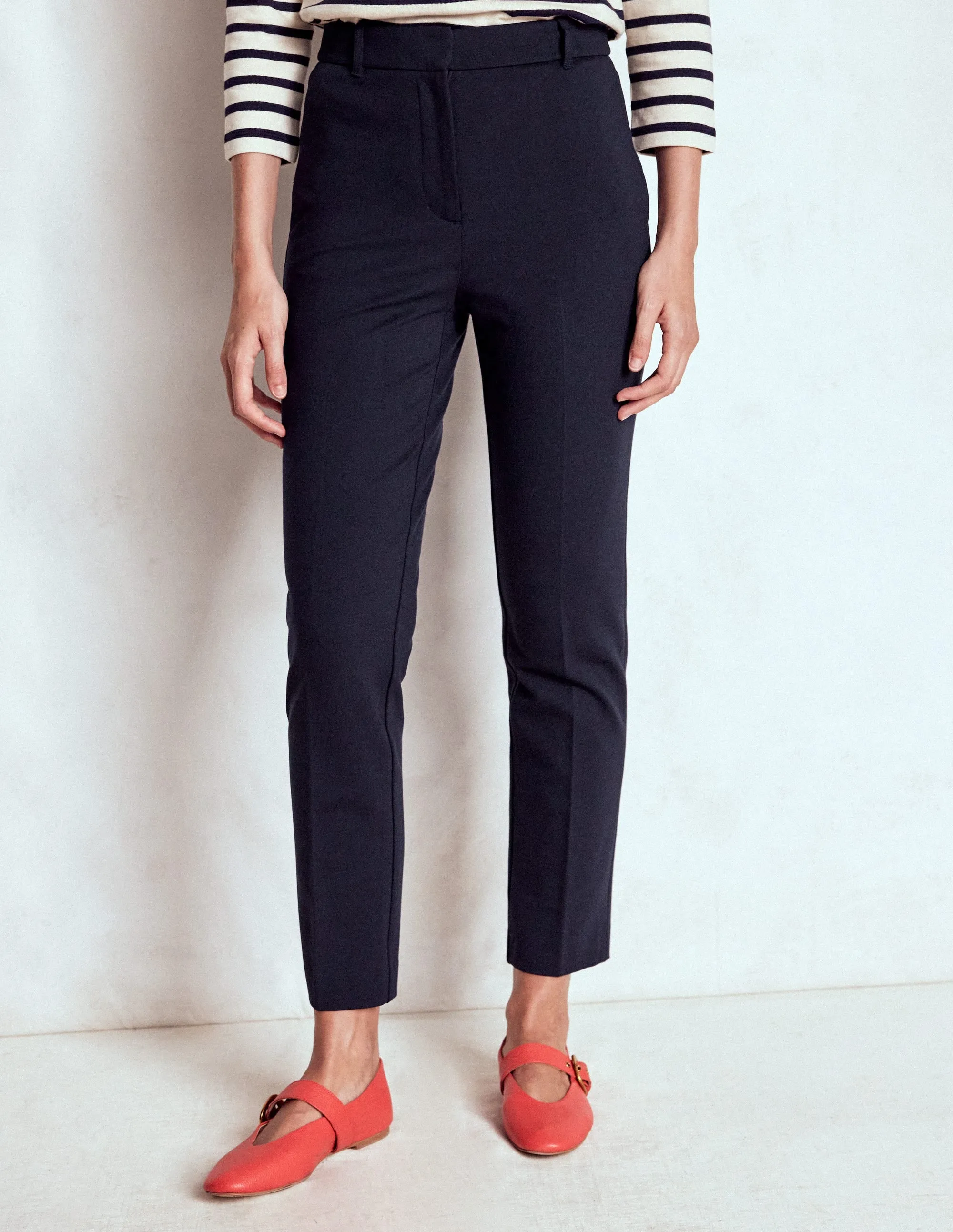 Highgate Ponte Trousers-Navy Stretching Fit
