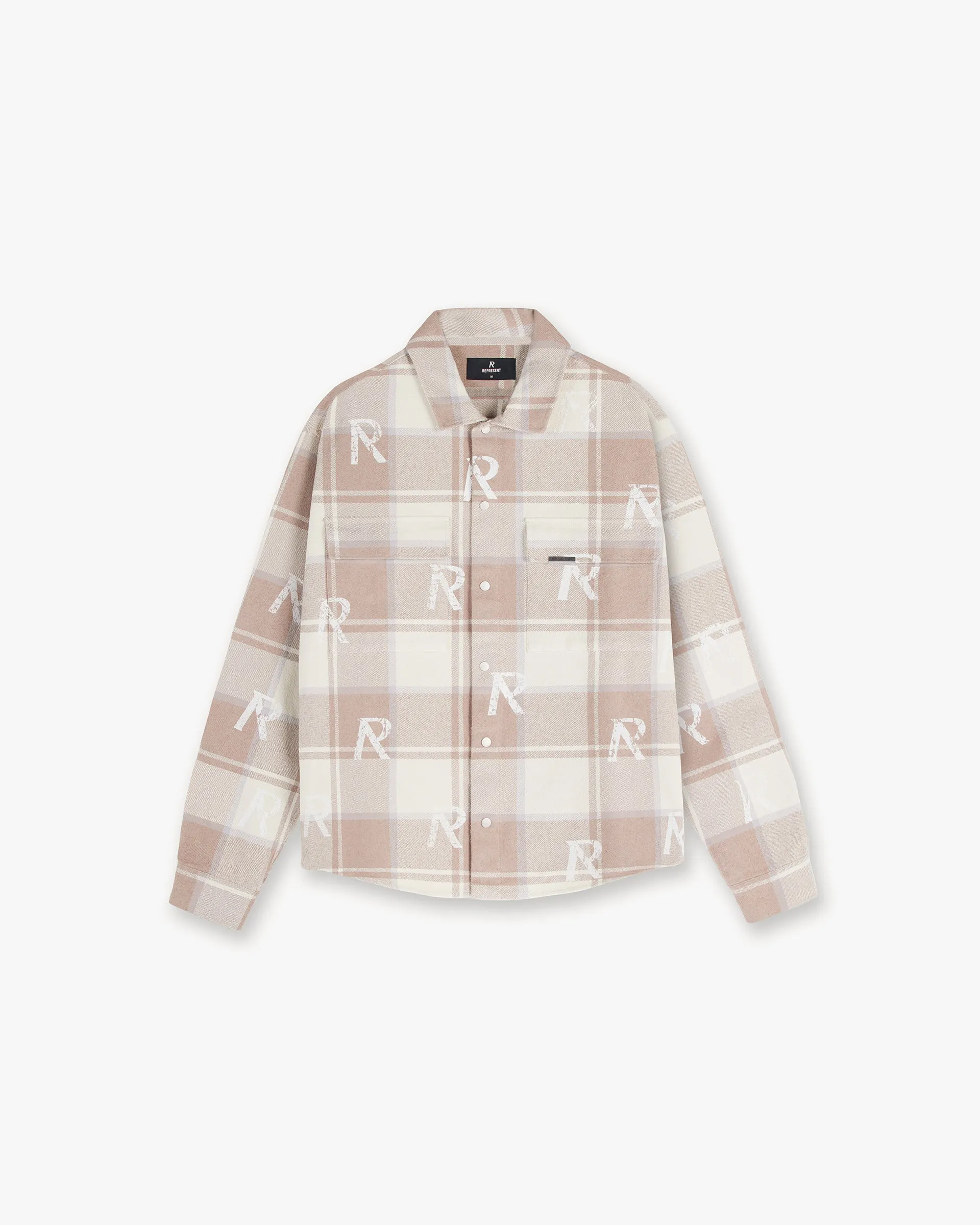 Easy Styling All Over Initial Flannel Shirt - Cashmere