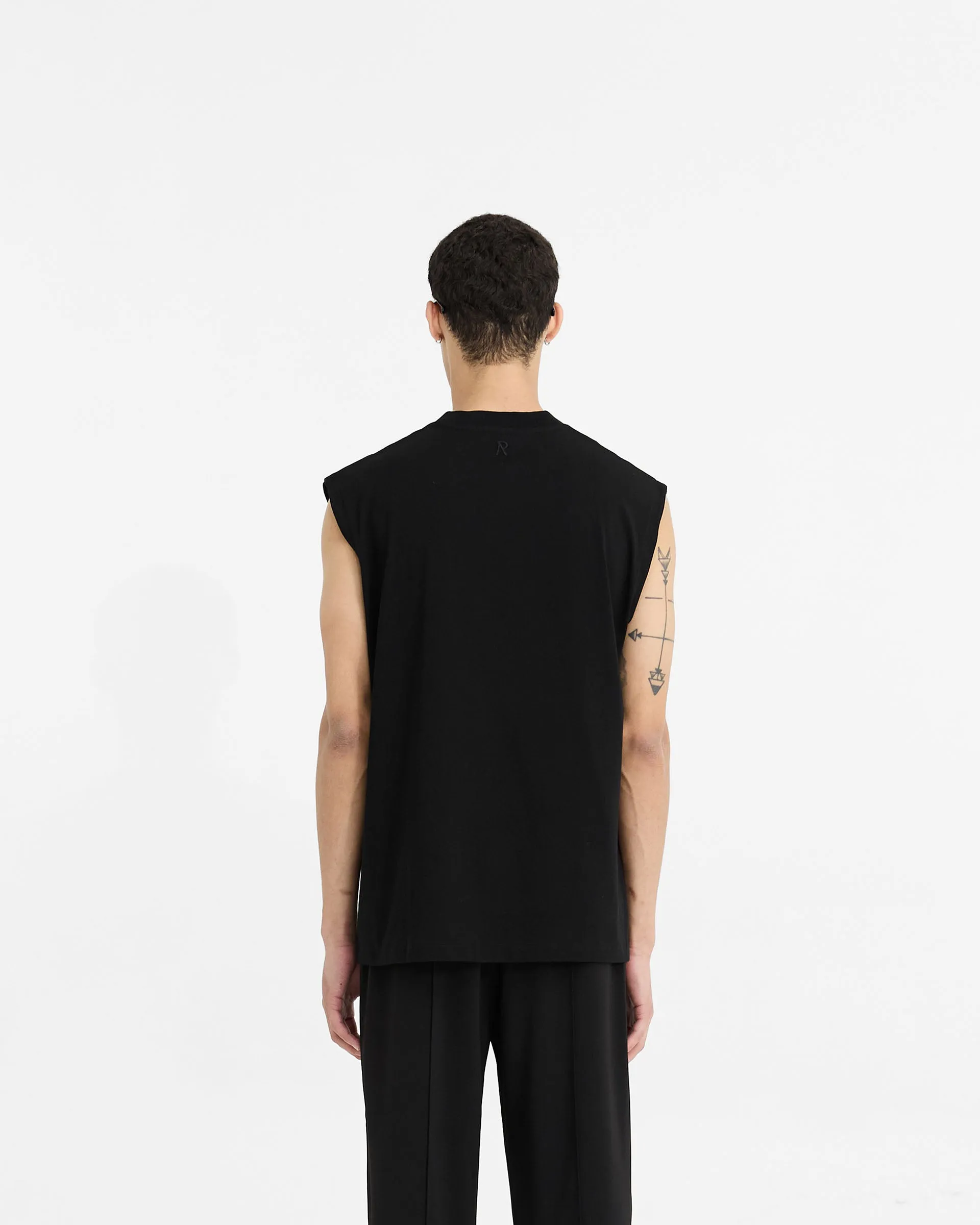 Initial Boxy Tank - Black Casual Fashion