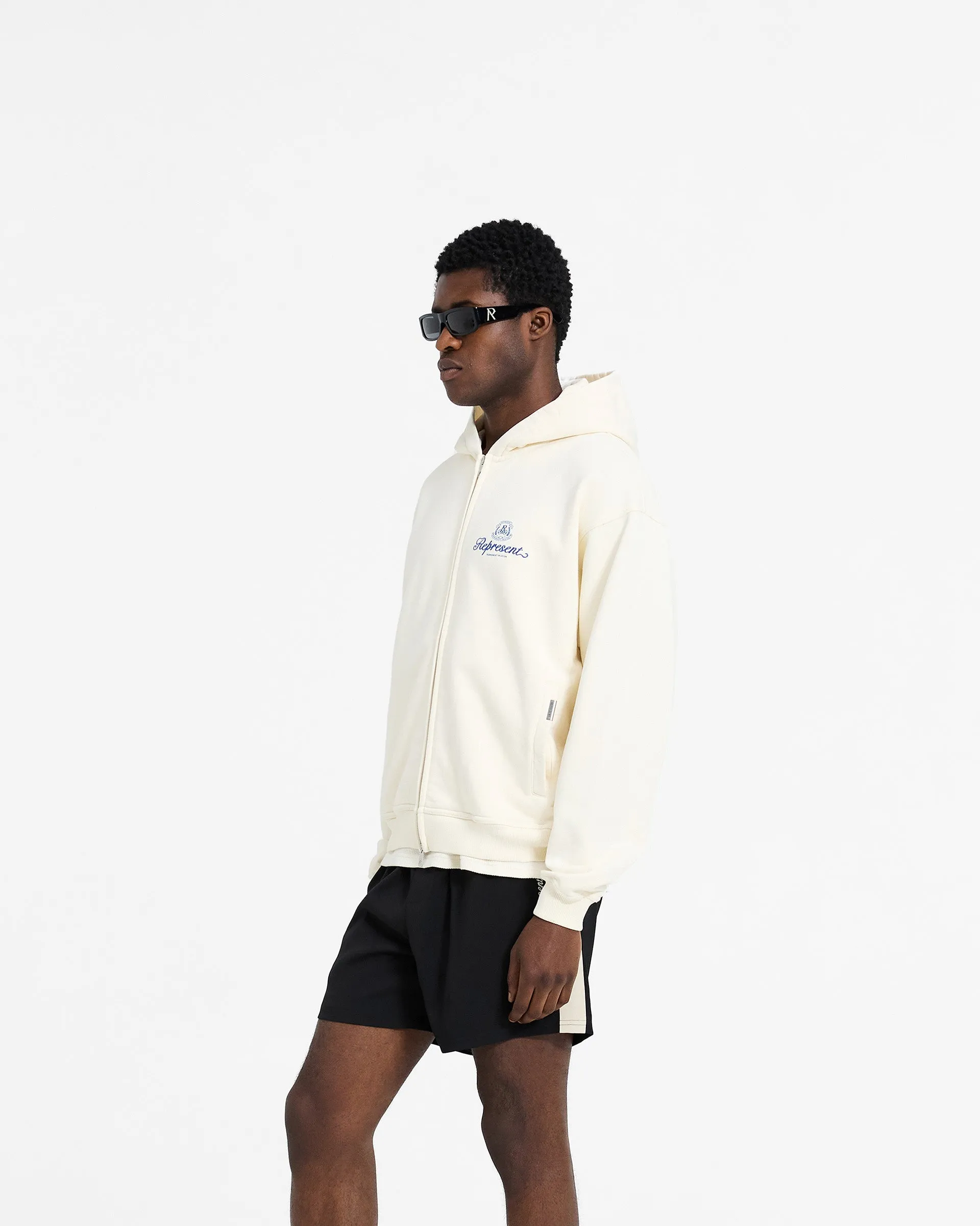 Permanent Vacation Zip Up Hoodie - Antique White product eyewear protection Classic Layering