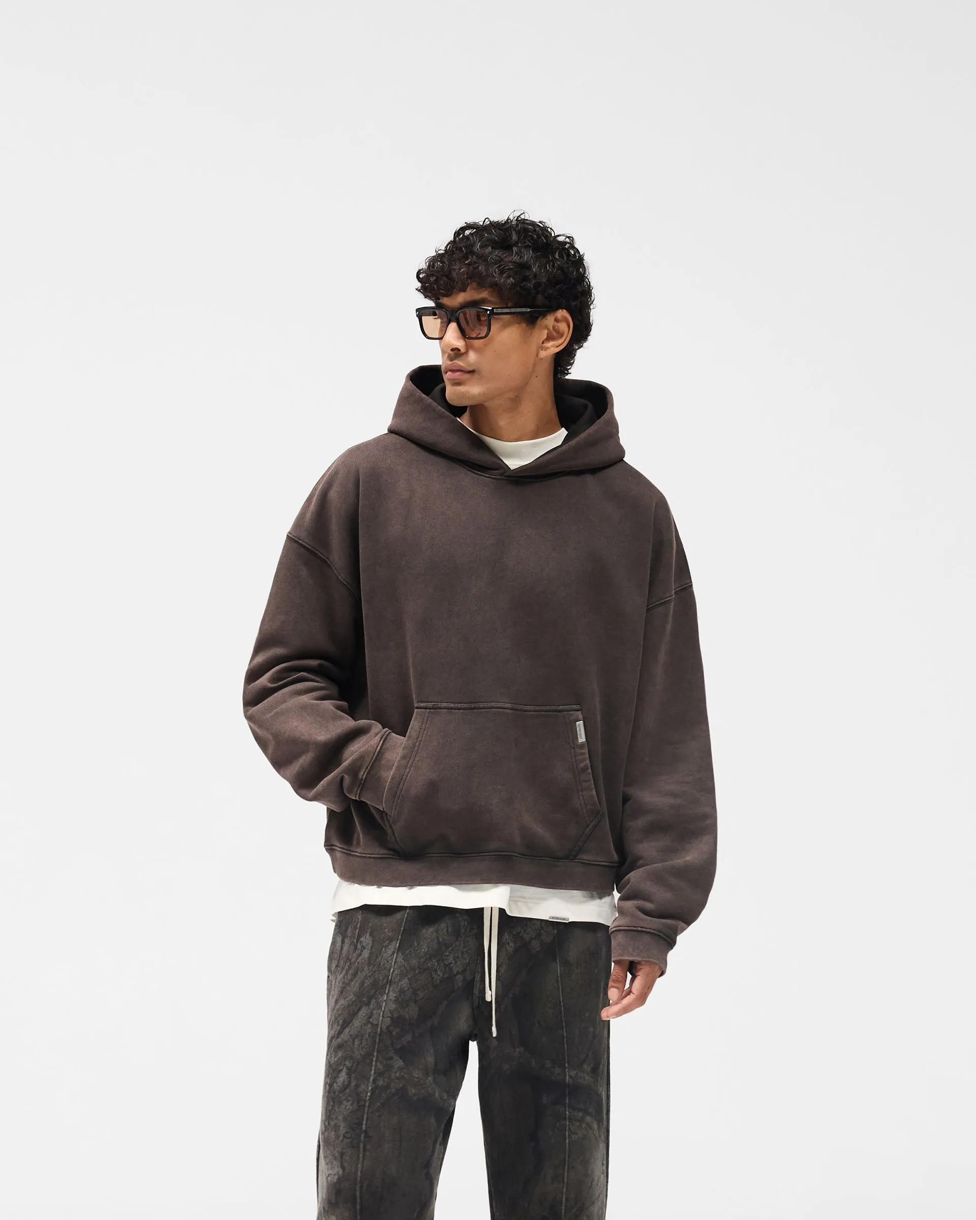 Initial Boxy Hoodie - Coffee Lightweight Wear