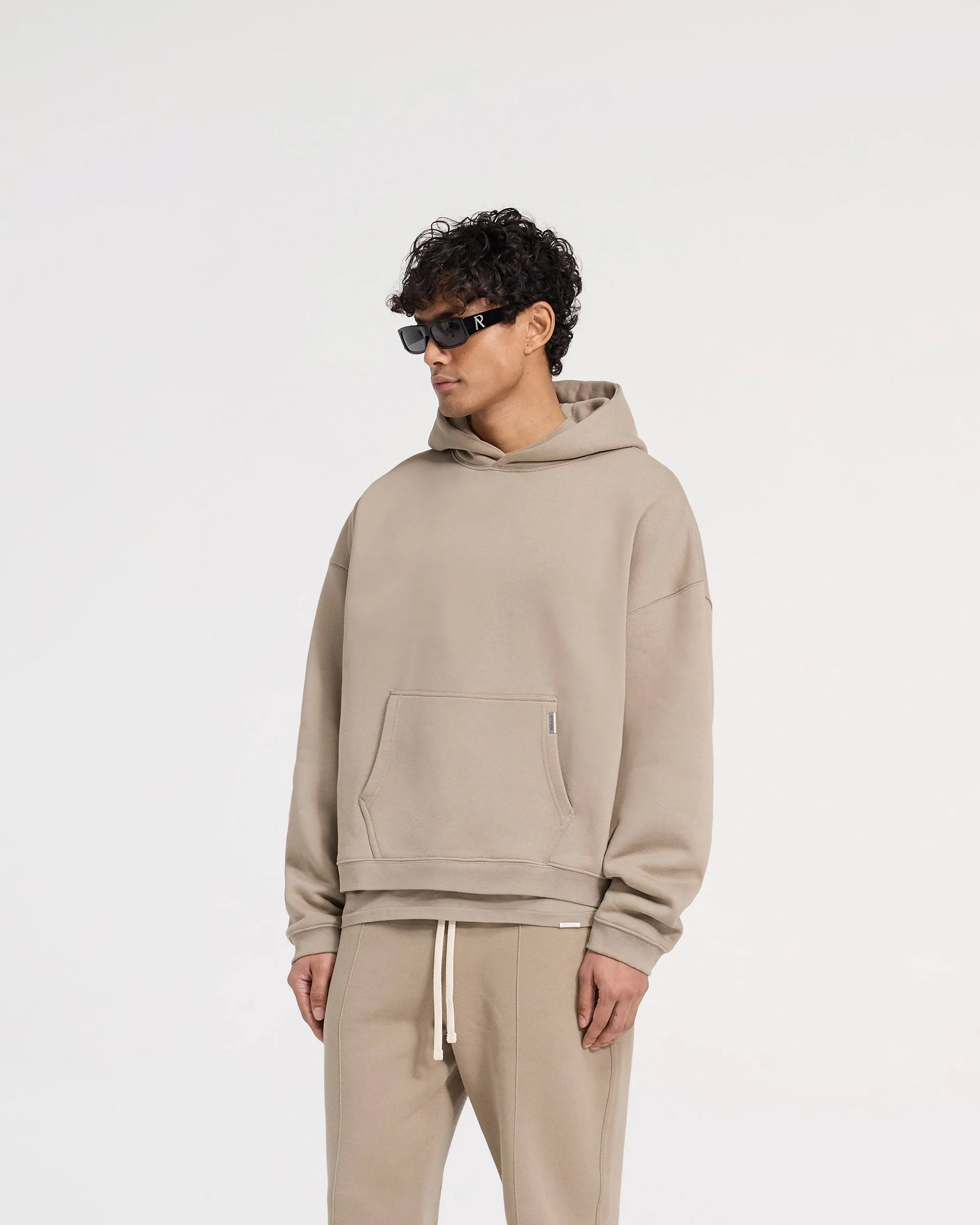 design trend product tag identification Initial Boxy Hoodie - Dune